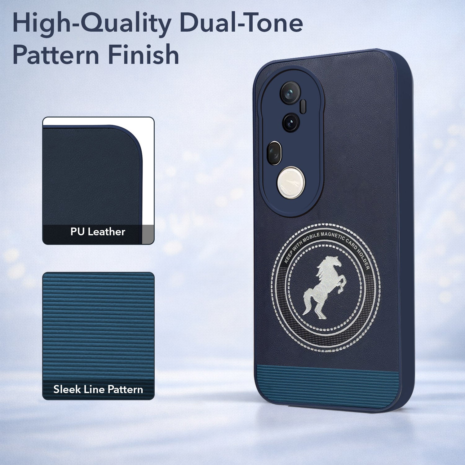 For Vivo T4 Ultra Back Cover Case PU Leather Finish (Professional Minimalist Texture | MagSafe Compatile | Camera Protection | Sleek Sober Formal)