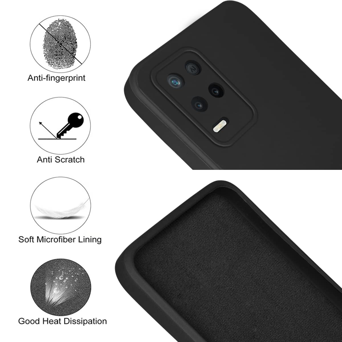 For Realme 9 5G Back Cover Case (Matte Finish Silicone with Inside Fiber Cloth)