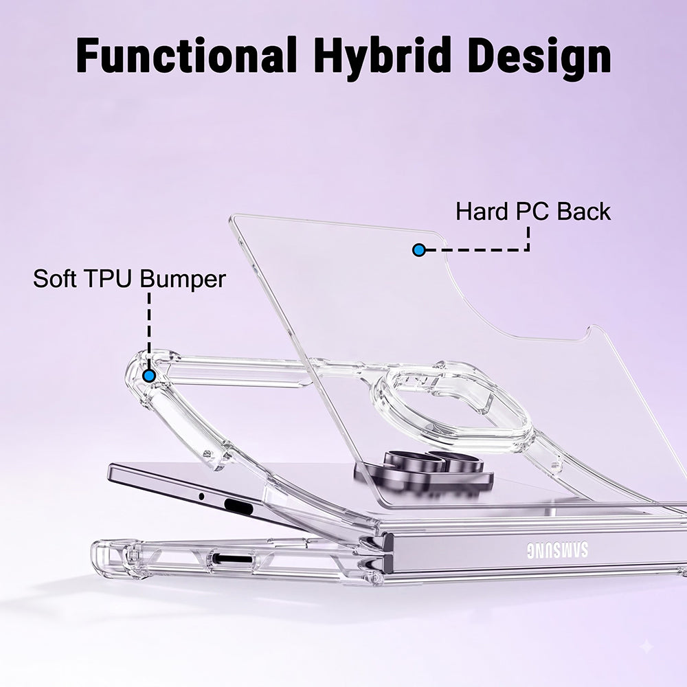 For Samsung Galaxy Z Fold 8 Back Cover Shockproof Crystal-Clear (Drop & Camera Protection | Hard Polycarbonate)