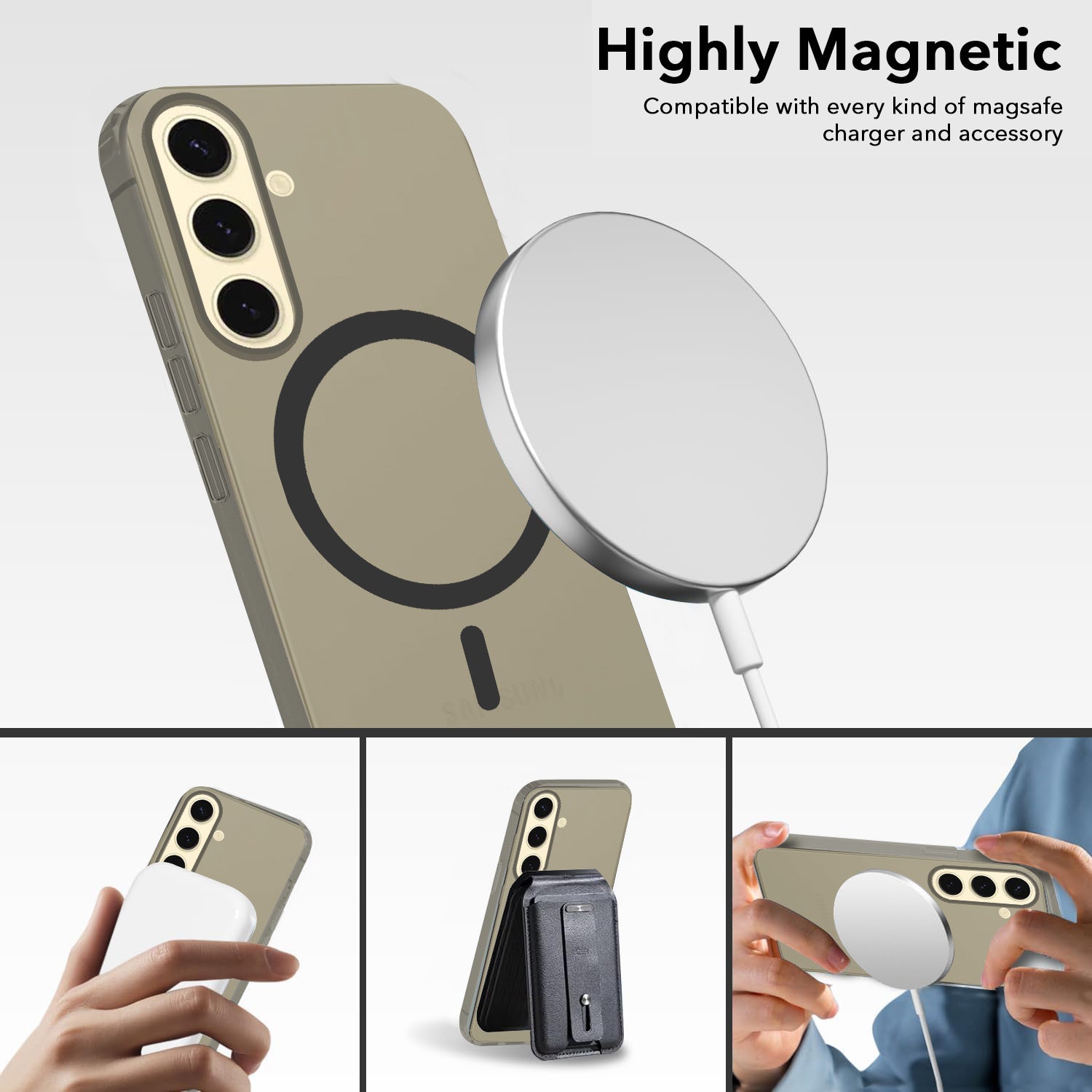 For Samsung Galaxy S24 Plus Back Cover Case Crystal (Frosted Matte Feel | MagSafe Compatible Wireless Charging)