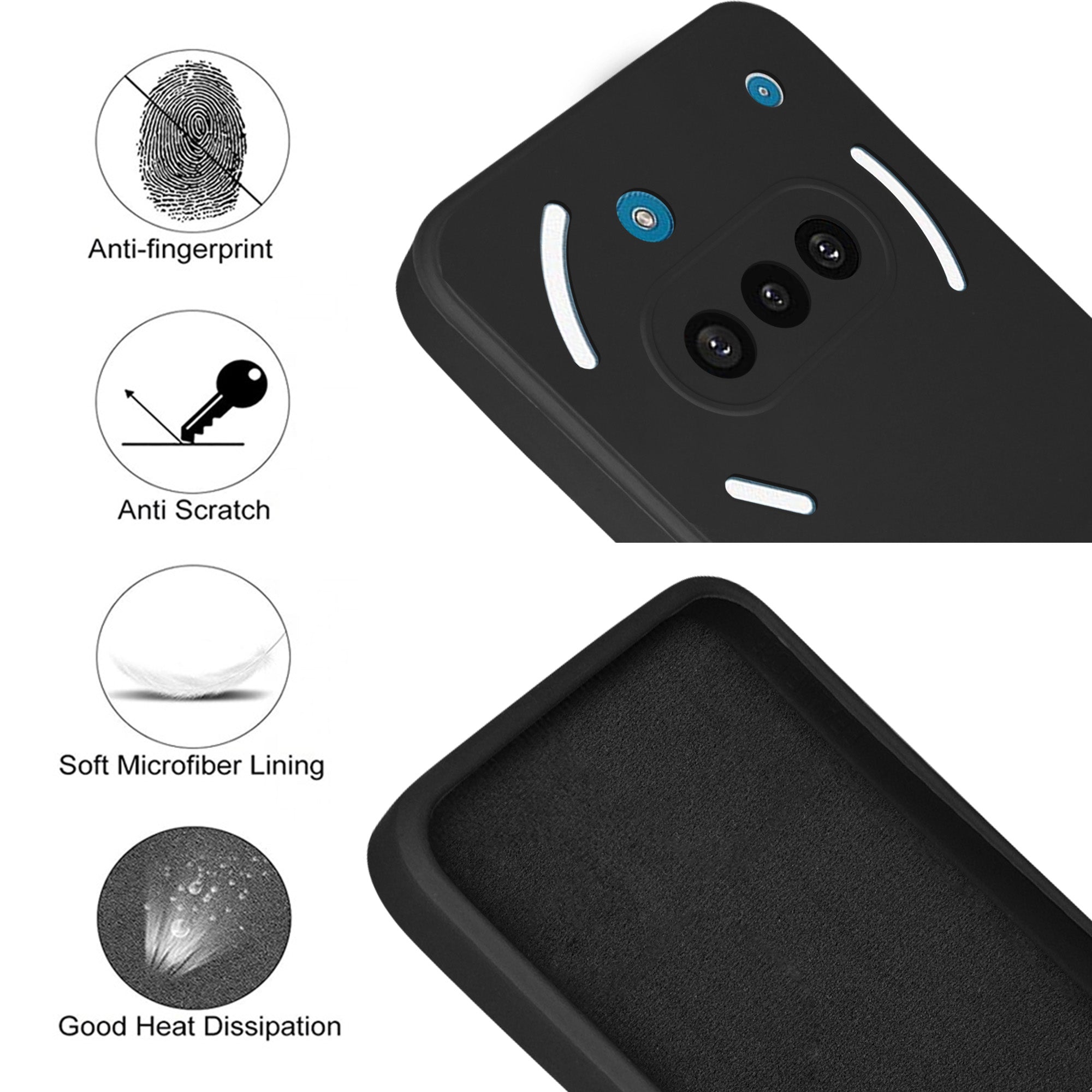 For Nothing Phone 3A Back Cover Case (Matte Finish Silicone with Inside Fiber cloth)