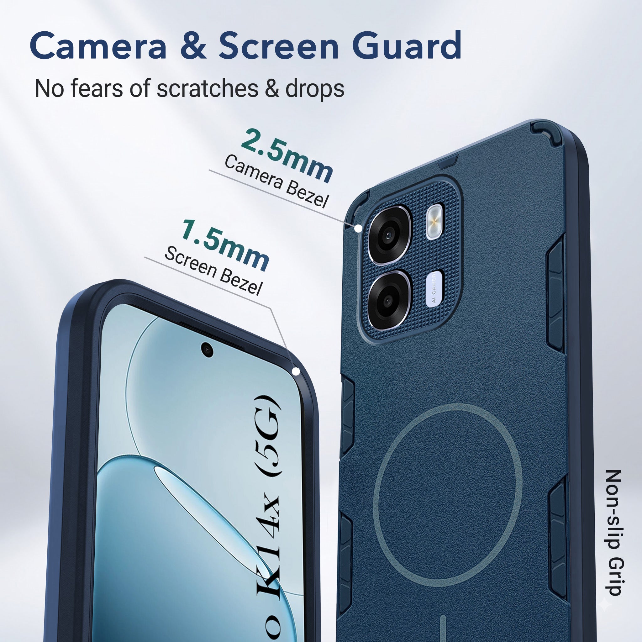 For Oppo K14x 5G Back Cover Case (Slim Hybrid Armor | Shockproof Camera Protection | Rugged Dual Layer)