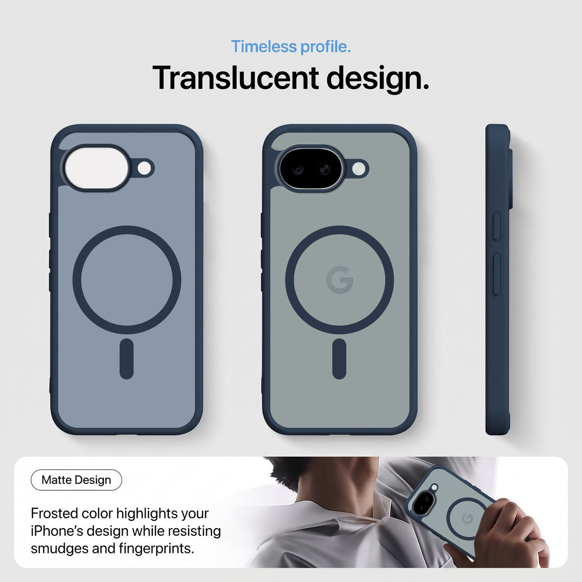 For Google Pixel 10a Matte Finish Back Case Cover (MagSafe Compatible | Translucent Soft Touch | Slim and Unbreakable)