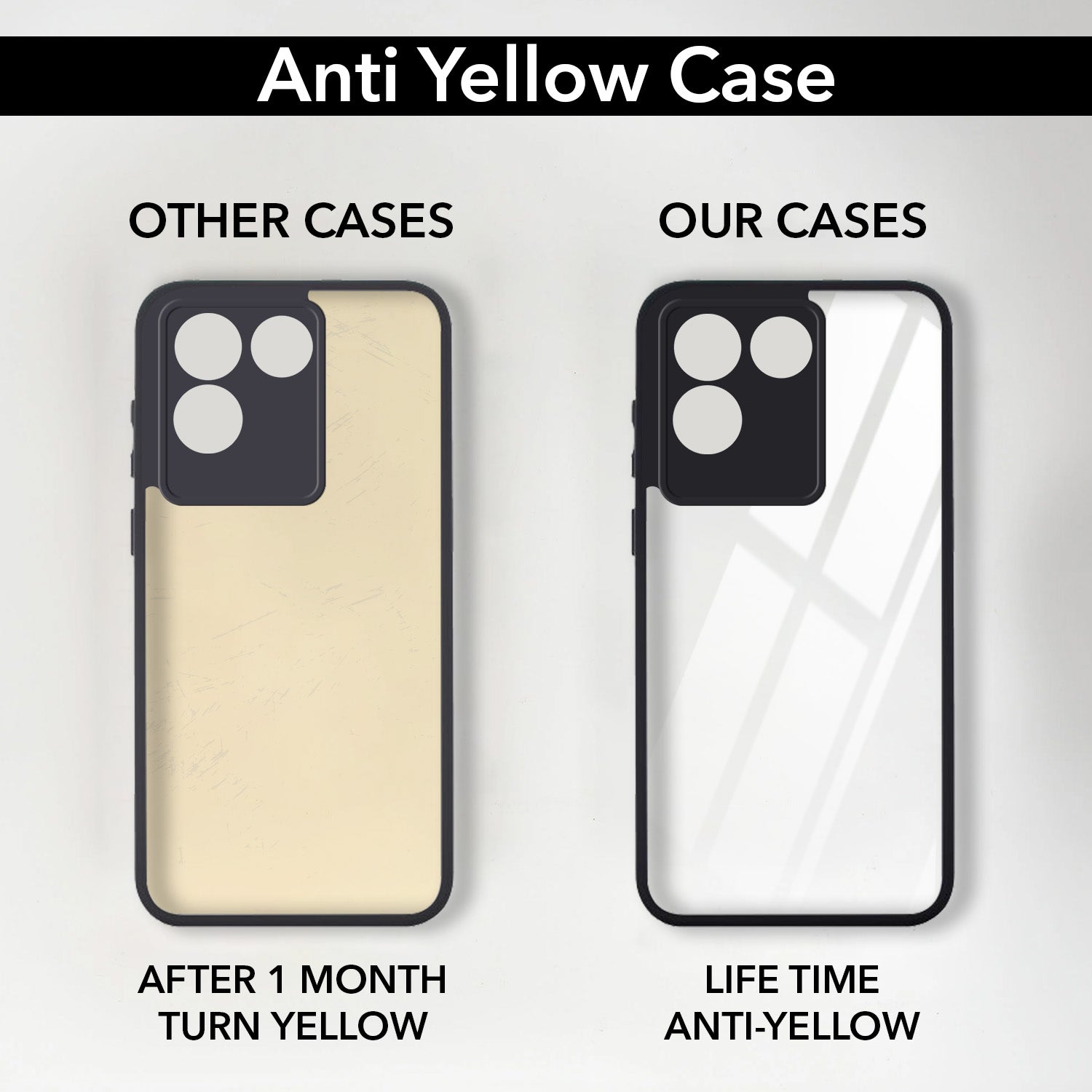 For Vivo iQOO Z7 Pro Back Cover Case Ultra-Hybrid(Lifetime Anti Yellow | Anti Scratch | Crystal Clear Shockproof)