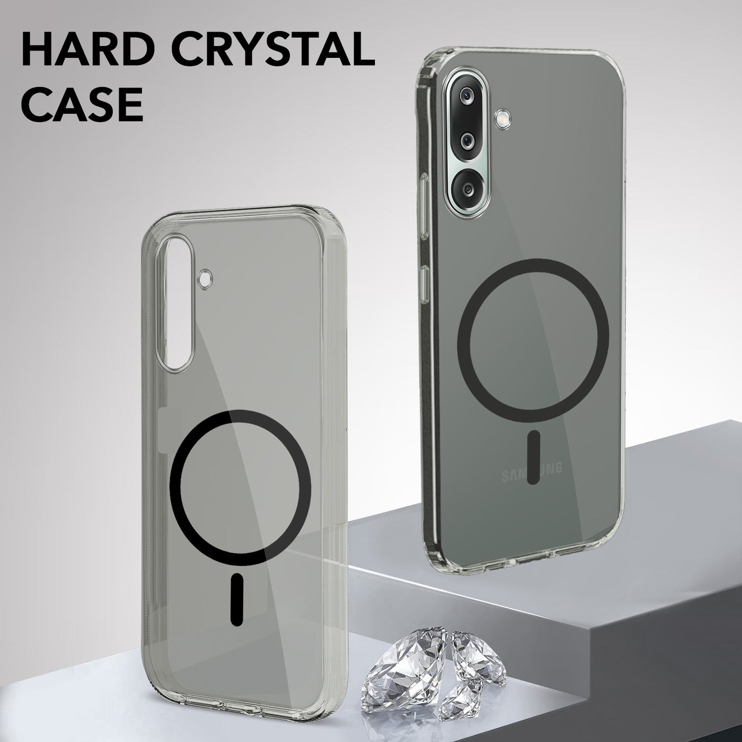 For Samsung Galaxy M36 | Samsung Galaxy F36 Back Cover Case Lifetime Anti-Yellow MagSafe Compatible Clear (Sleek Hard Crystal | Shockproof and Camera Protection)