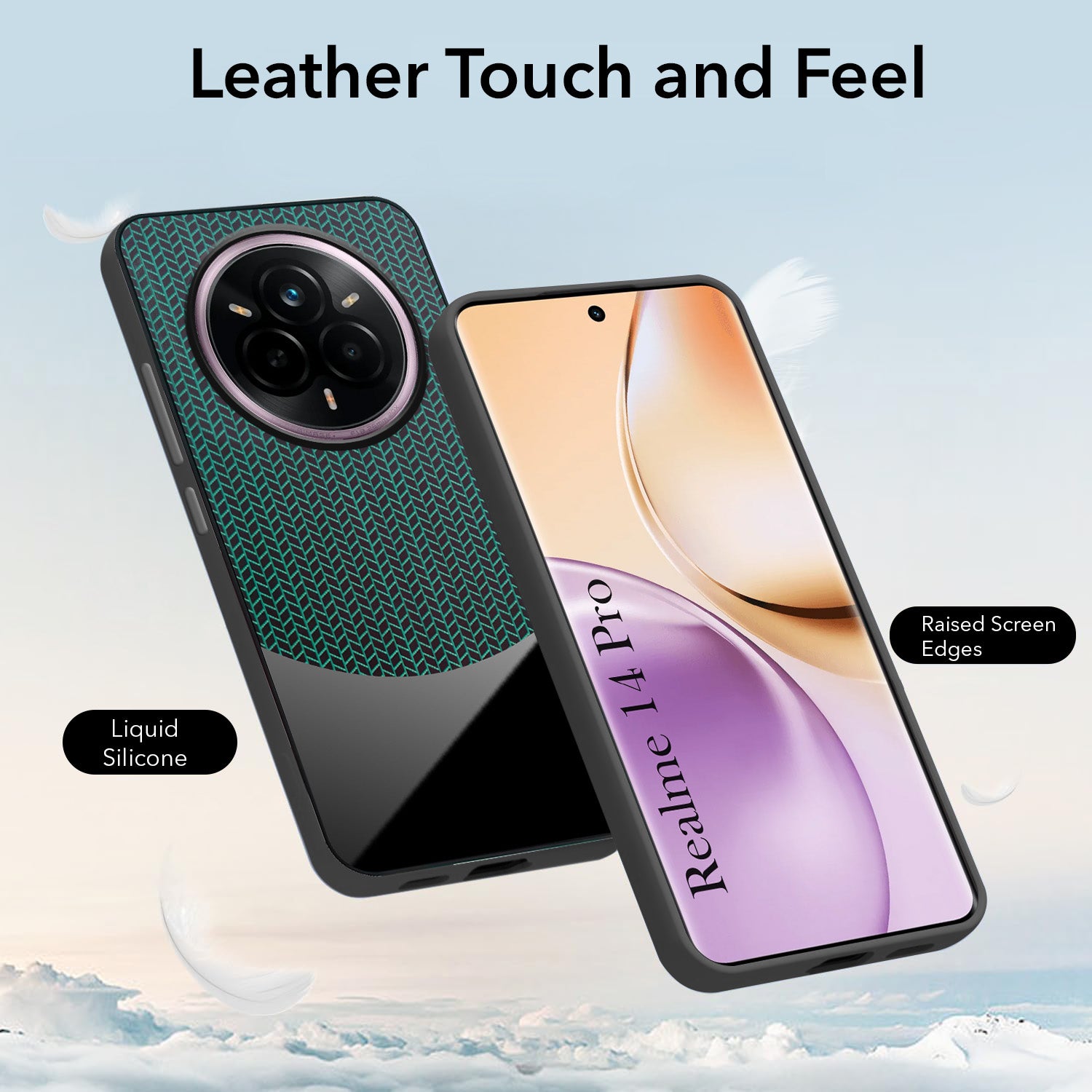 For Realme 14 Pro Back Cover Case (Elegant PU Leather Finish | Premium Minimalist Professional | Camera Protection Bump)
