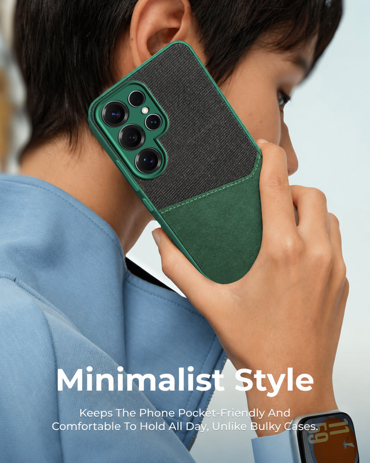 For Samsung Galaxy S25 Ultra Back Cover Case (Dual PU Leather Stitch | Professional Minimalist | Soft and Flexible)