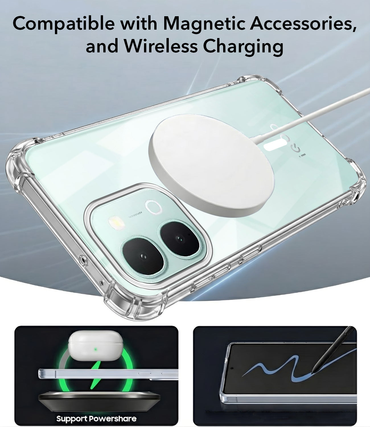For Vivo iQOO Z11x 5G Back Cover Shockproof Crystal-Clear (Magsafe Wireless Support | Drop & Camera Protection | Hard Polycarbonate)