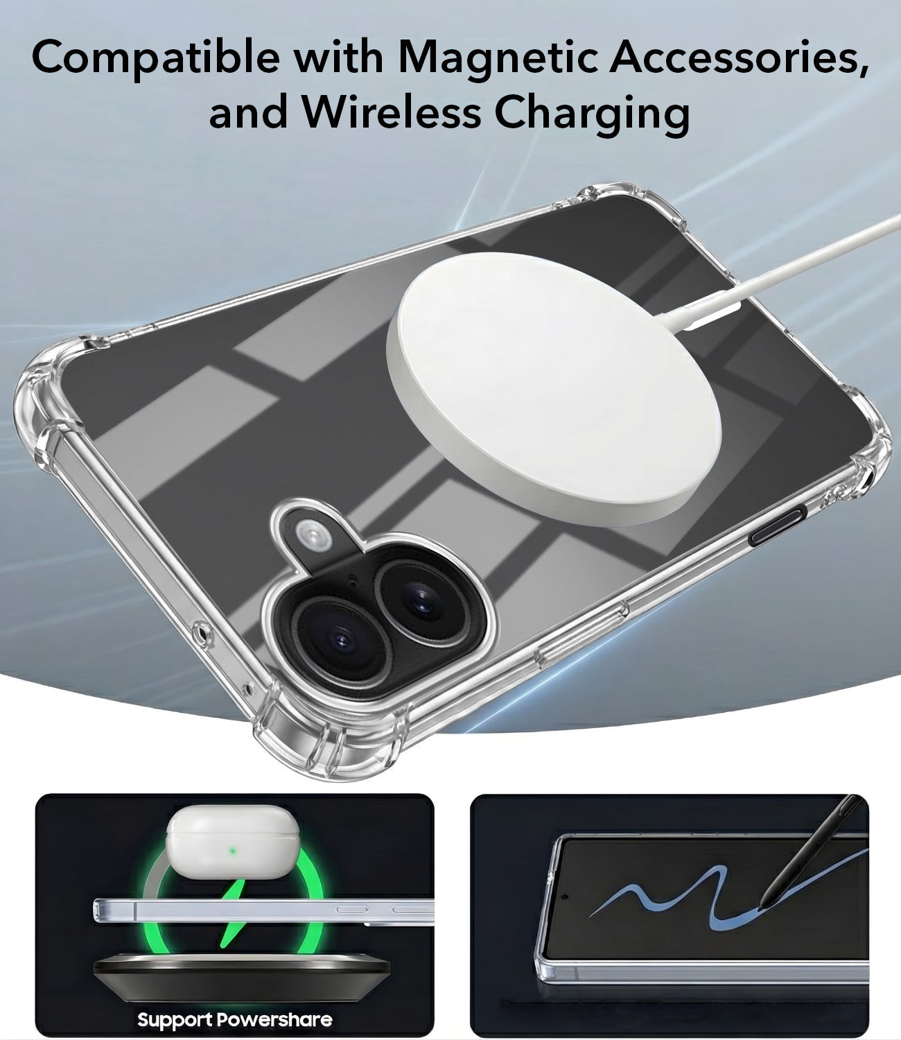 For Apple iPhone 16 Plus Back Cover Shockproof Crystal-Clear (Magsafe Wireless Support | Drop & Camera Protection | Hard Polycarbonate)