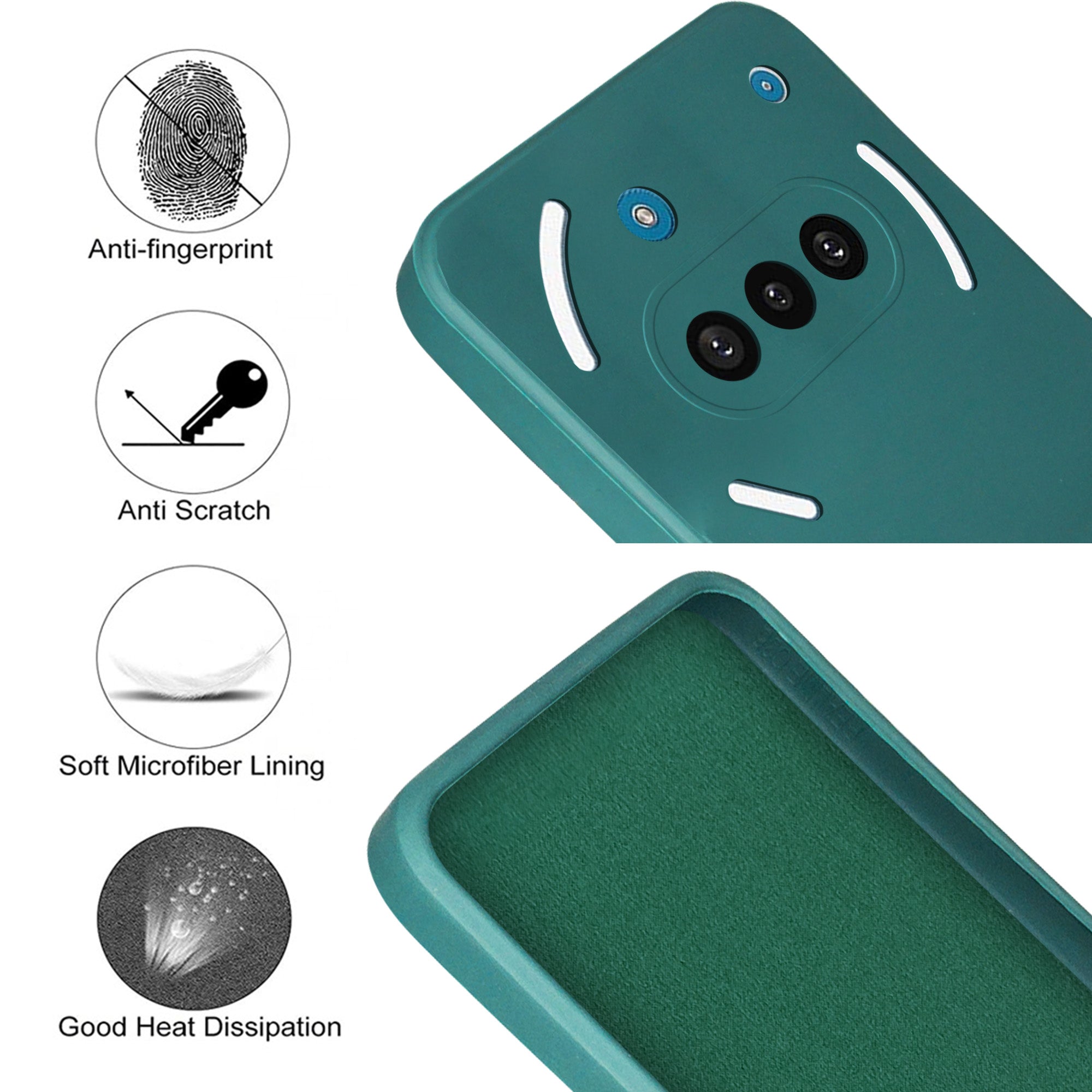 For Nothing Phone 3A Back Cover Case (Matte Finish Silicone with Inside Fiber cloth)