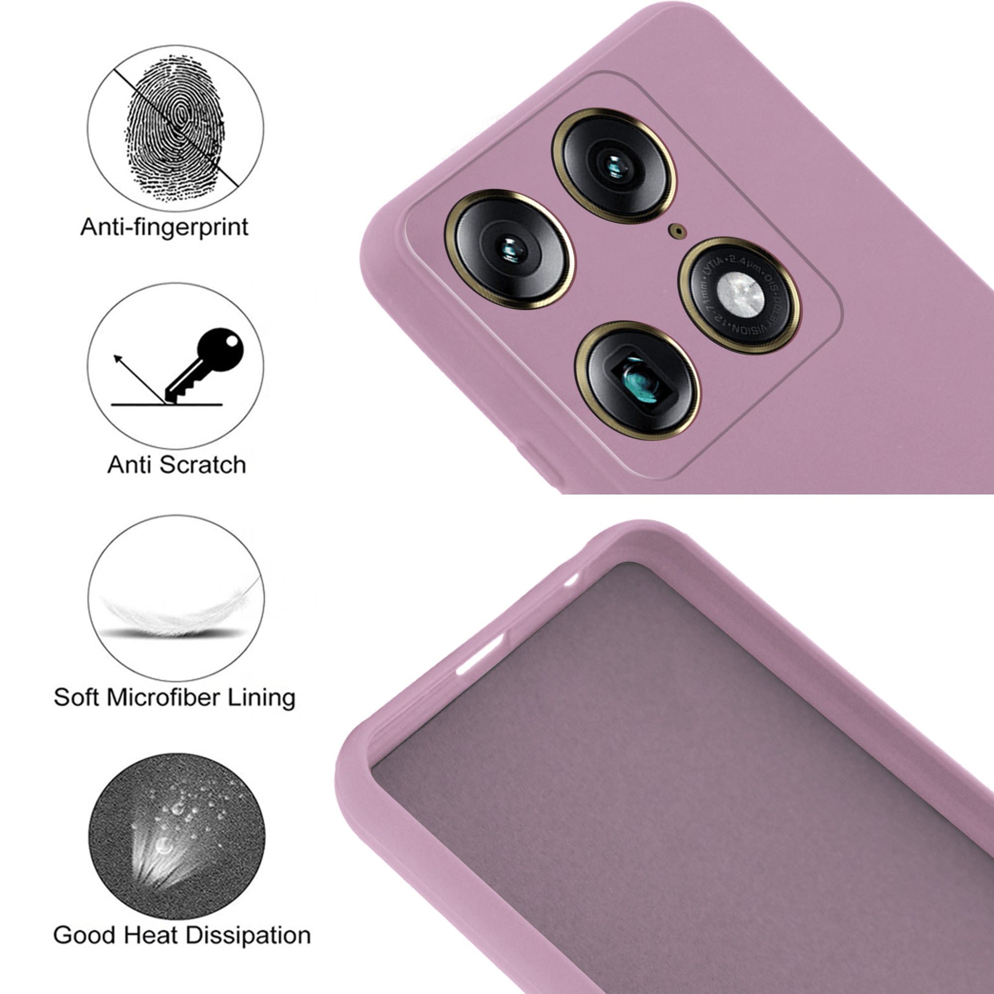 For Motorola Moto Signature 5G Back Cover Case (Matte Finish Silicone with Inside Fiber cloth)