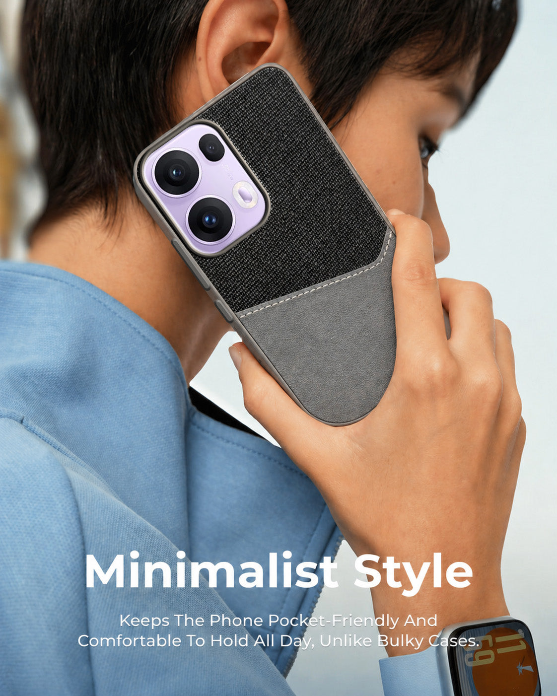 For Oppo Reno13 Pro 5G | Oppo Reno 13 Pro 5G Back Cover Case (Dual PU Leather Stitch | Professional Minimalist | Soft and Flexible)