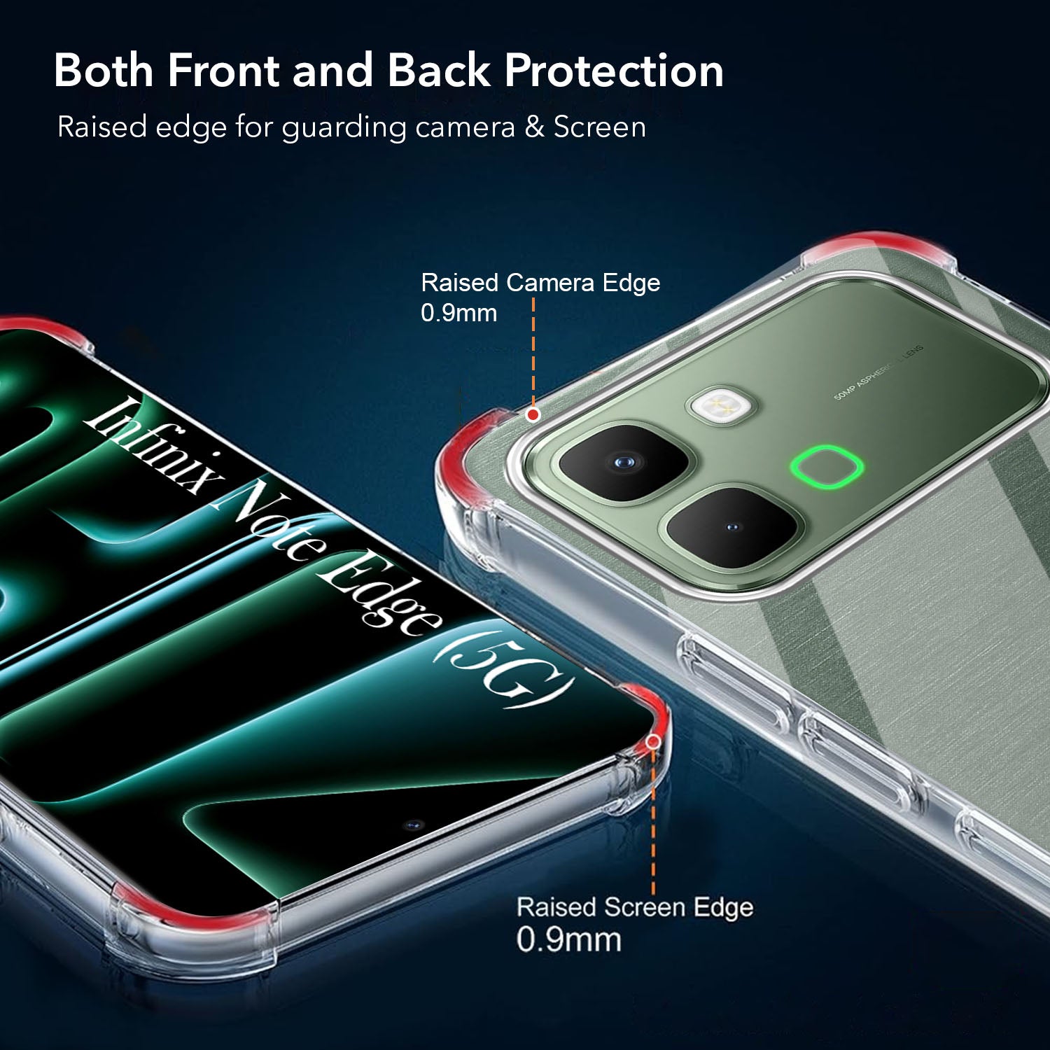 For Infinix Note Edge Back Cover Shockproof Crystal-Clear (Drop & Camera Protection | Hard Polycarbonate)