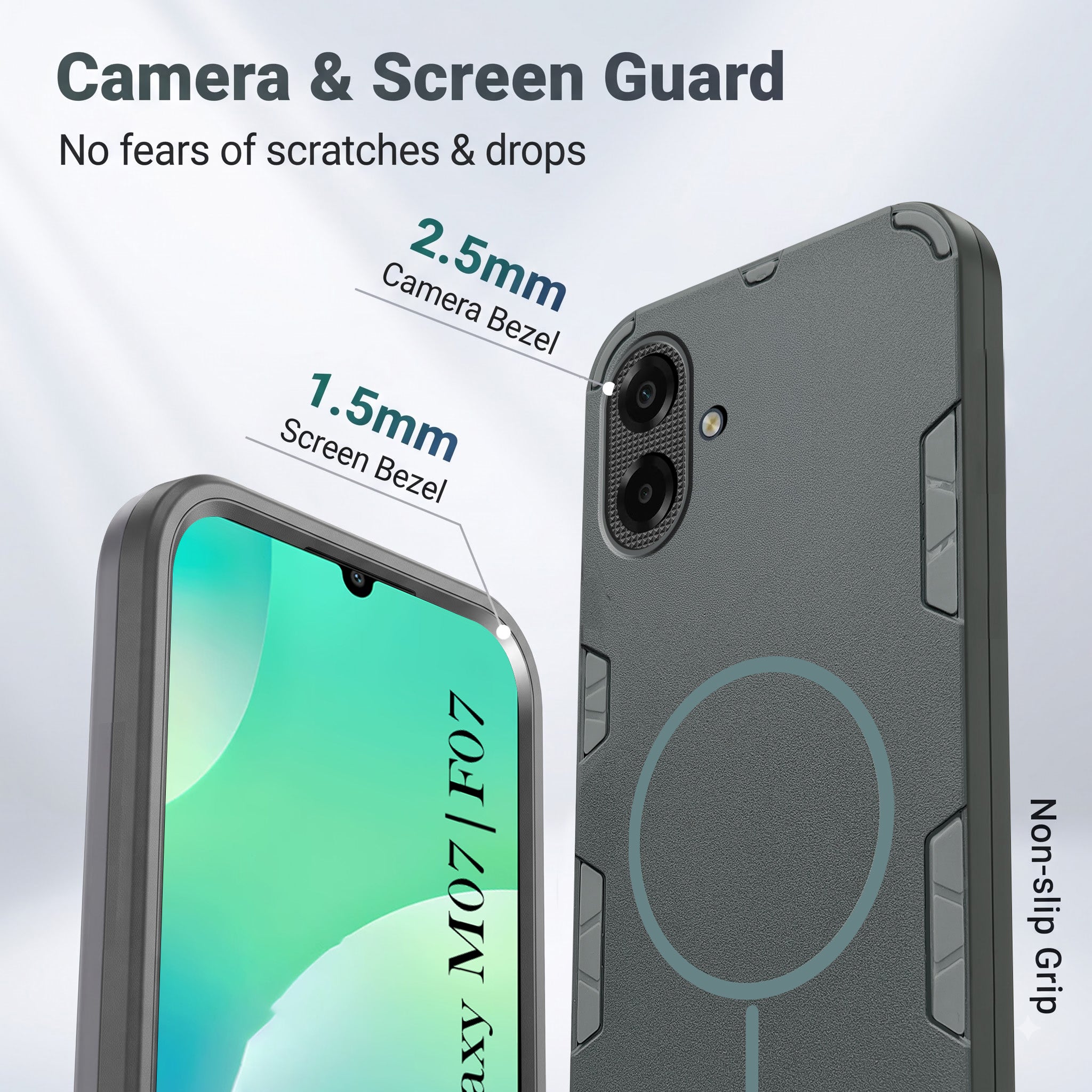 For Samsung Galaxy M07 | Samsung Galaxy F07 Back Cover Case (Slim Hybrid Armor | Shockproof Camera Protection | Rugged Dual Layer)