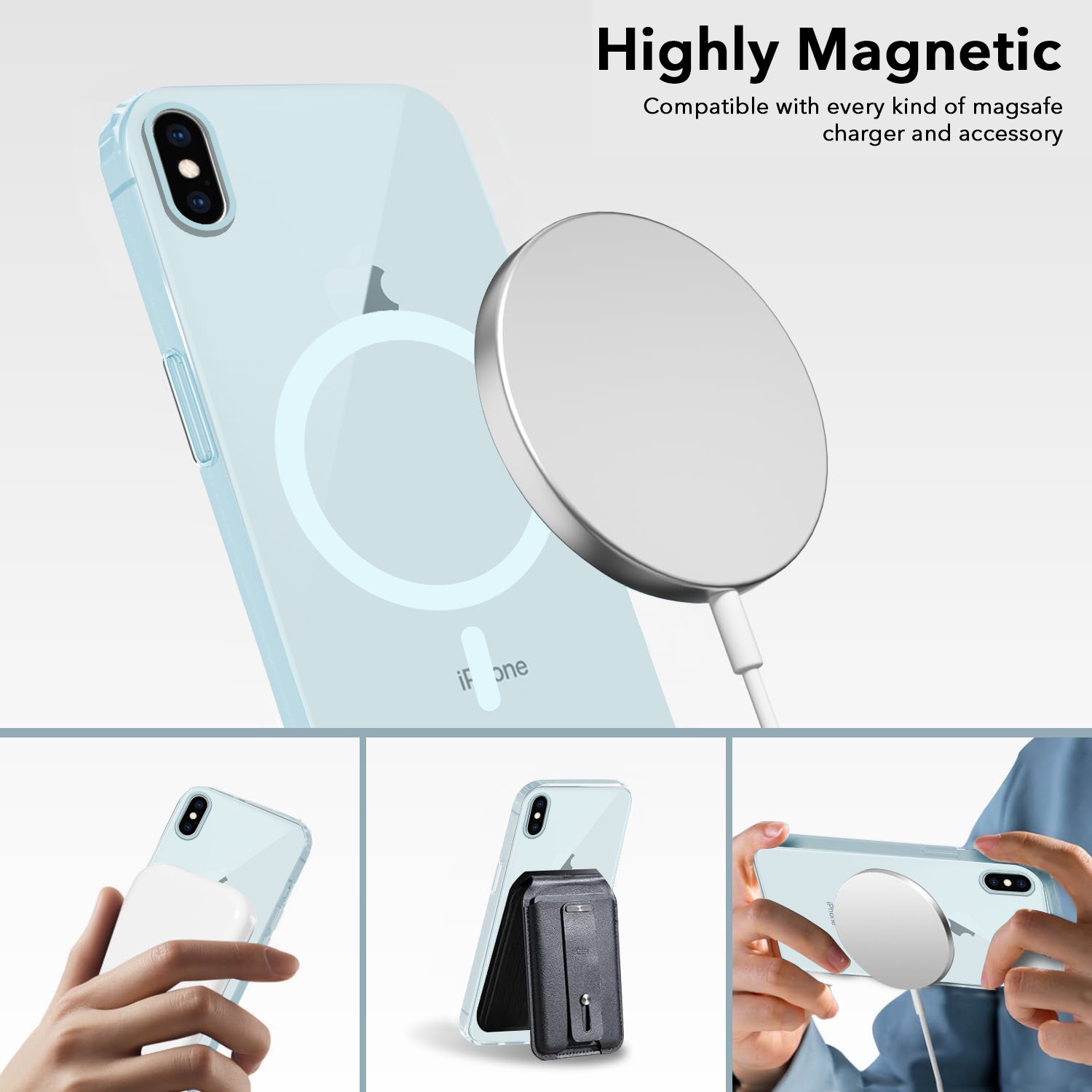 For Apple iPhone Xs Max Back Cover Case (Frosted Matte Feel | MagSafe Compatible Wireless Charging | Polycarbonate Material)