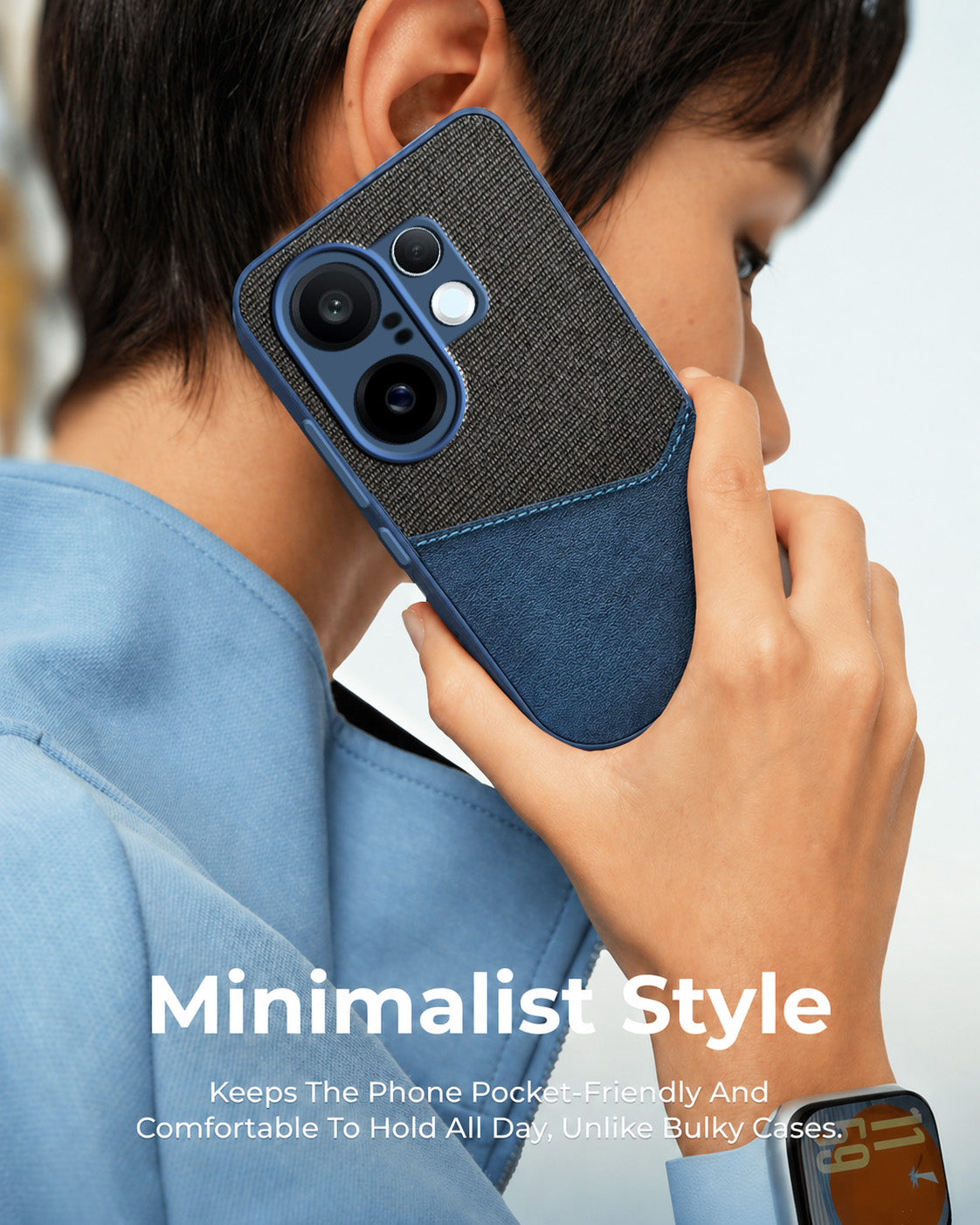 For Vivo X200 FE Back Cover Case (Dual PU Leather Stitch | Professional Minimalist | Soft and Flexible)