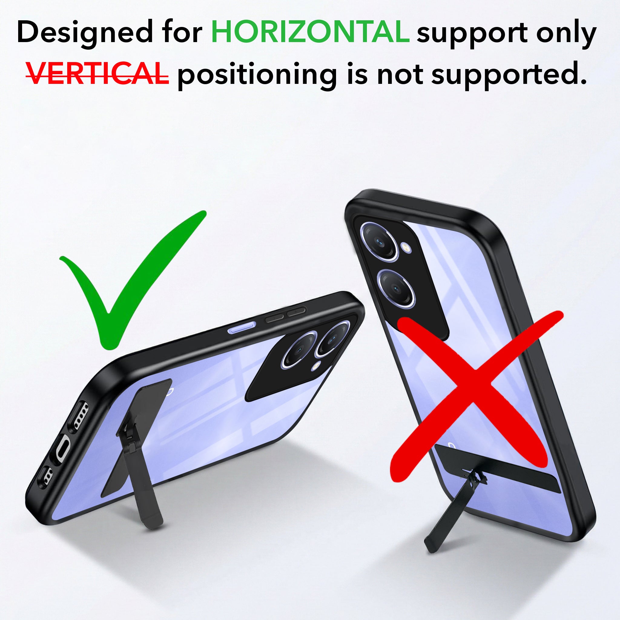 For Vivo Y28s 5G | Vivo T3 Lite 5G Back Cover Case (Built-in Stand | Lifetime Anti Yellow | Kickstand Shockproof | Camera Protection | MagSafe Compatible)