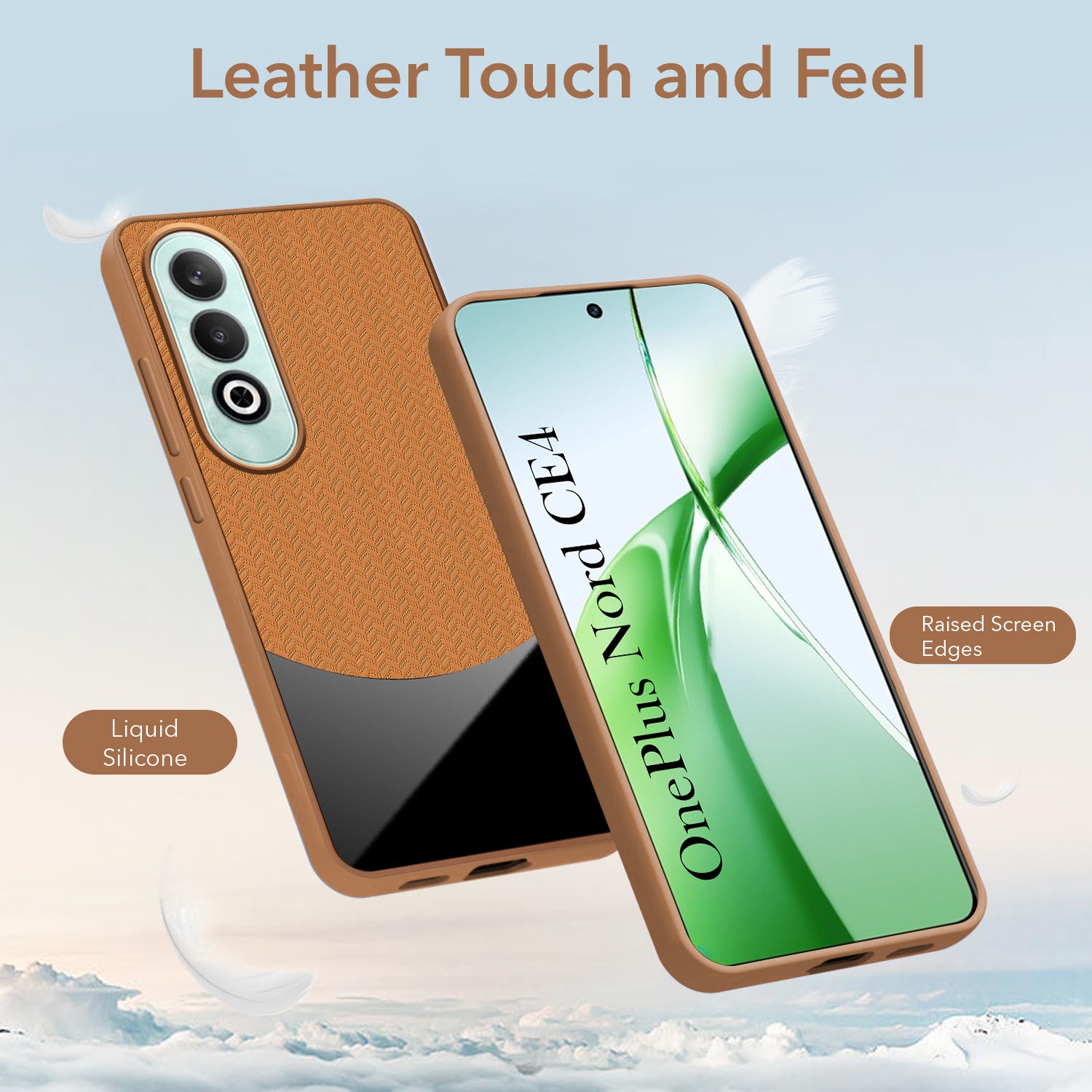 For Oneplus Nord CE 4 Back Cover Case (Elegant PU Leather Finish | Premium Minimalist Professional | Camera Protection Bump)