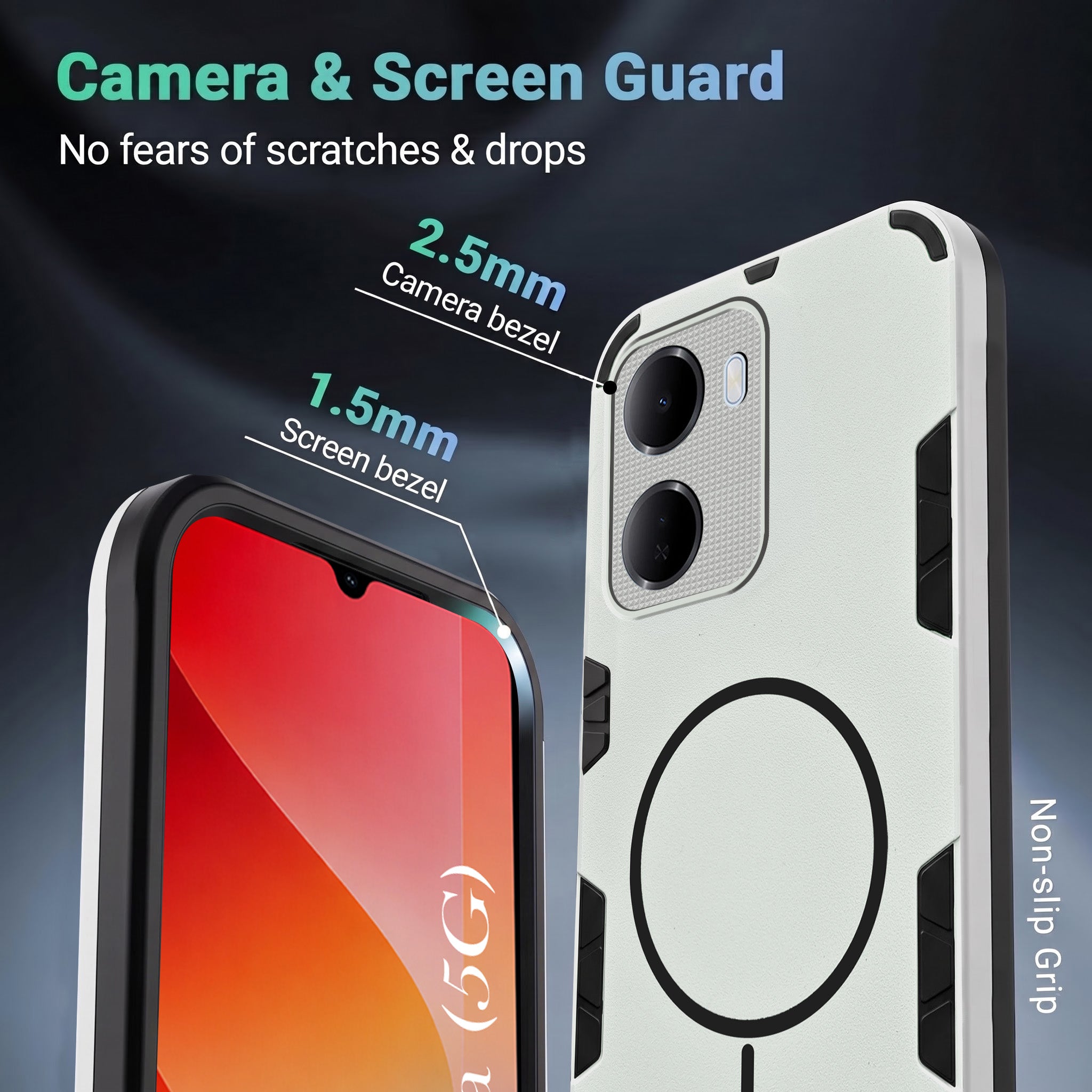 For Redmi 15A 5G Back Cover Case (Slim Hybrid Armor | Shockproof Camera Protection | Rugged Dual Layer)