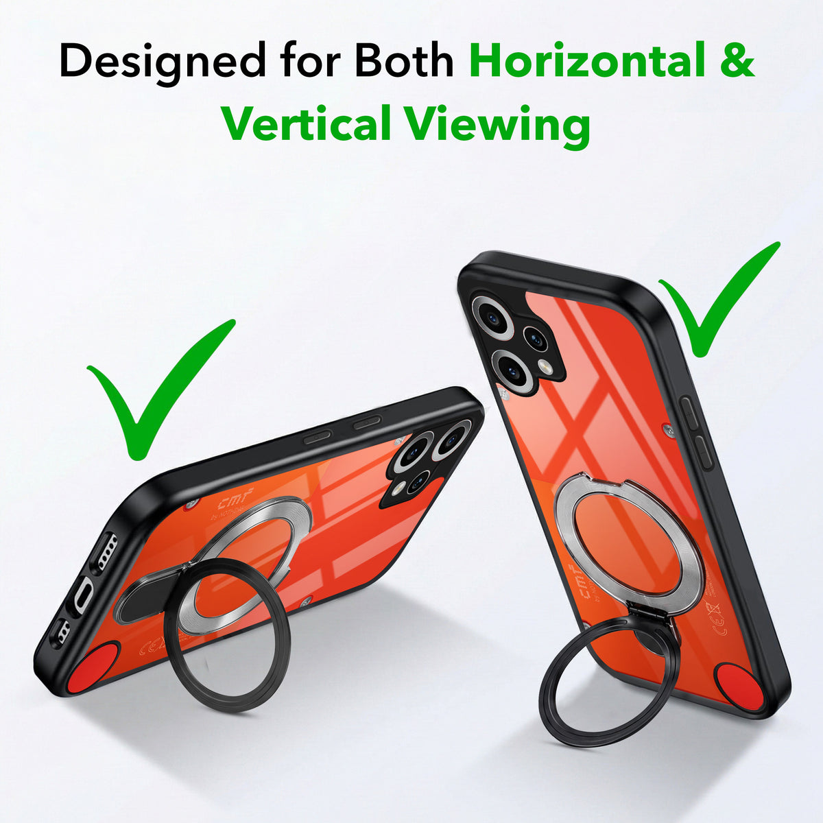 For Nothing CMF Phone 2 Pro Back Cover Case (Kick Stand Ring Holder | Life time Anti Yellow | Camera Protection)