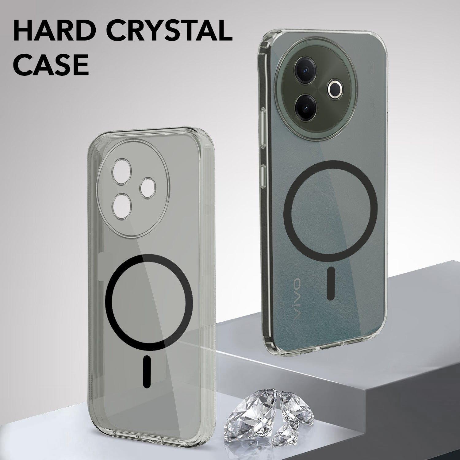 For Vivo Y39 Back Cover Case Lifetime Anti-Yellow MagSafe Compatible Clear (Sleek Hard Crystal | Shockproof and Camera Protection)