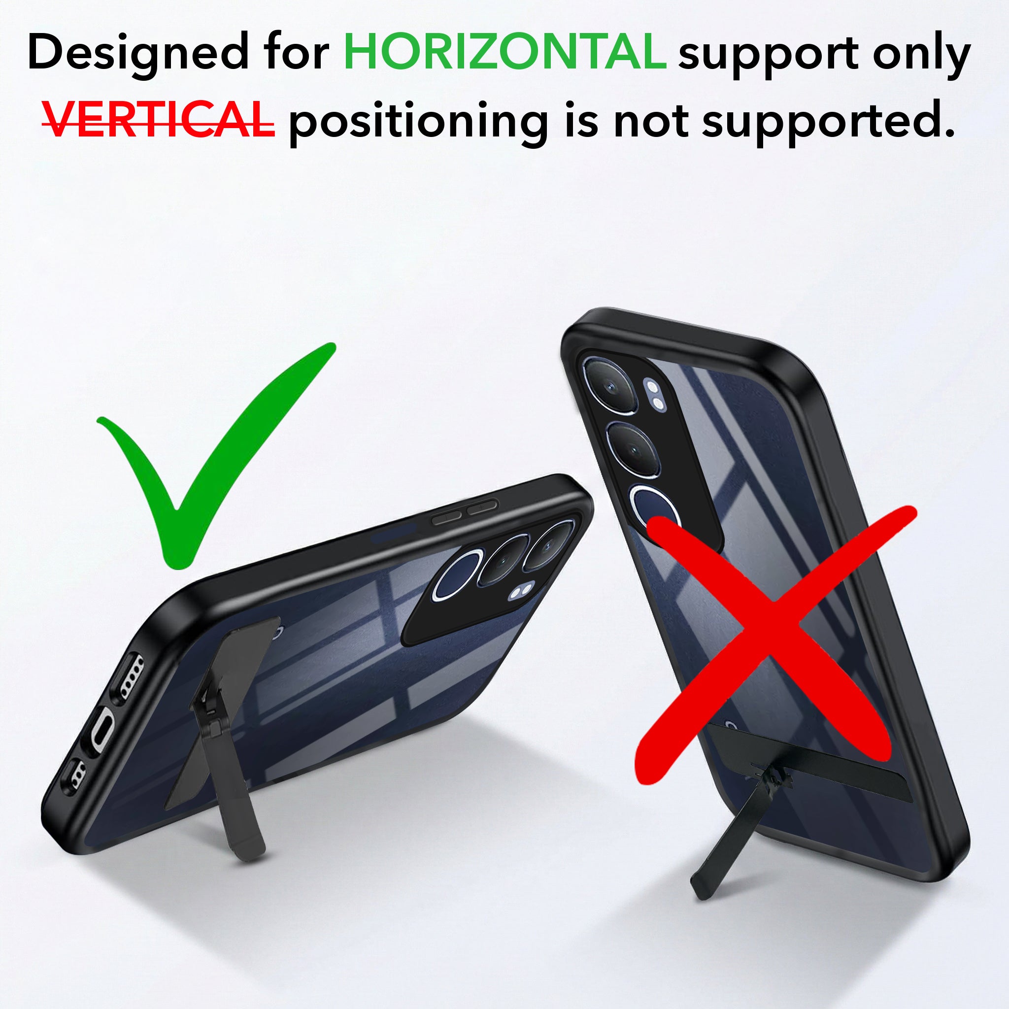 For Vivo Y29 Back Cover Case (Built-in Stand | Lifetime Anti Yellow | Kickstand Shockproof | Camera Protection | MagSafe Compatible)