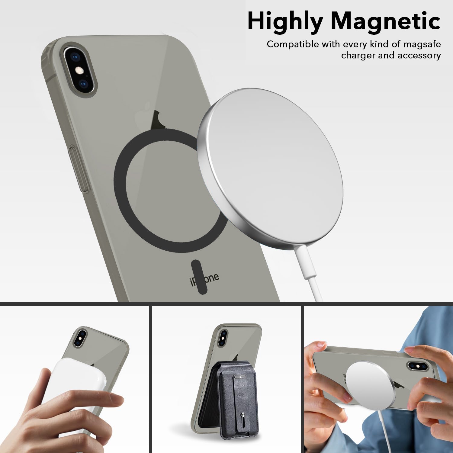 For Apple iPhone Xs Max Back Cover Case (Frosted Matte Feel | MagSafe Compatible Wireless Charging | Polycarbonate Material)
