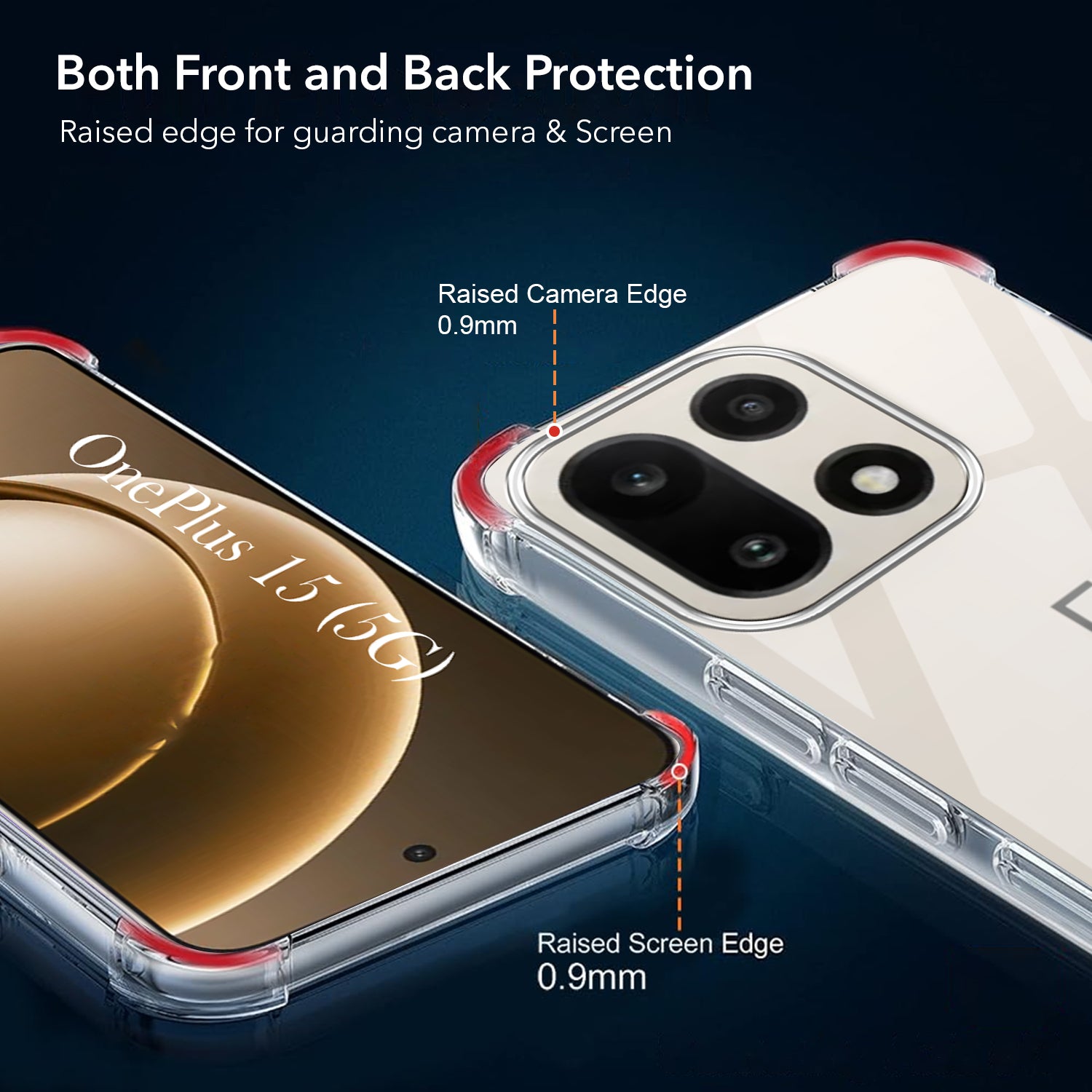 For OnePlus 15 5G  Back Cover Shockproof Crystal-Clear (Drop & Camera Protection | Hard Polycarbonate)