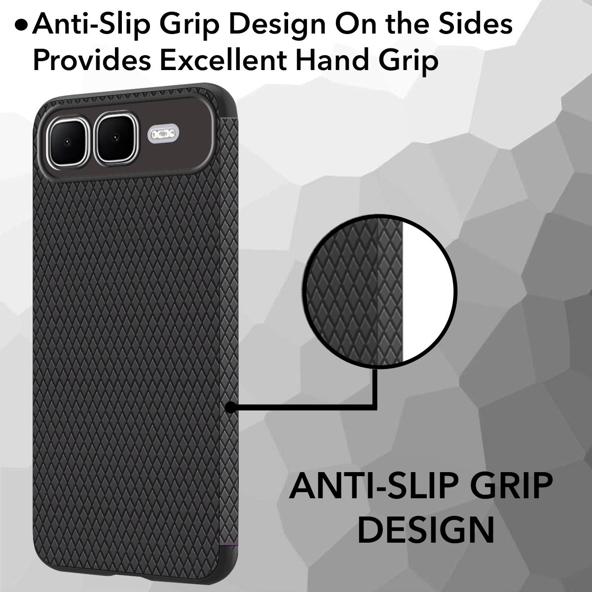 For Infinix Smart 10 Plus Back Cover Case (Camera Protection | Side Grip Texture | Soft and Flexible)