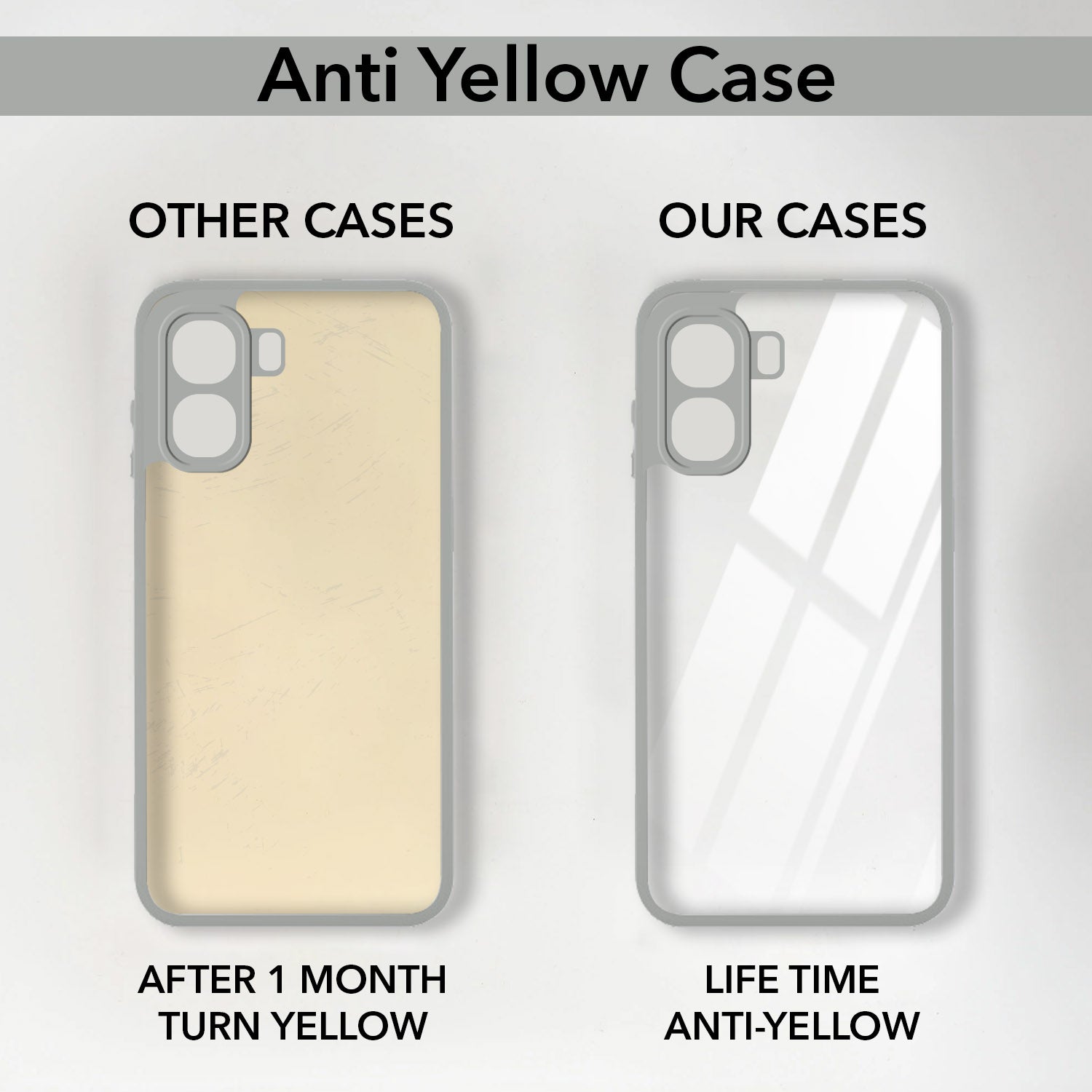 For Oppo K14x 5G Back Cover Case Ultra-Hybrid (Lifetime Anti Yellow | Anti Scratch | Crystal Clear Shockproof)