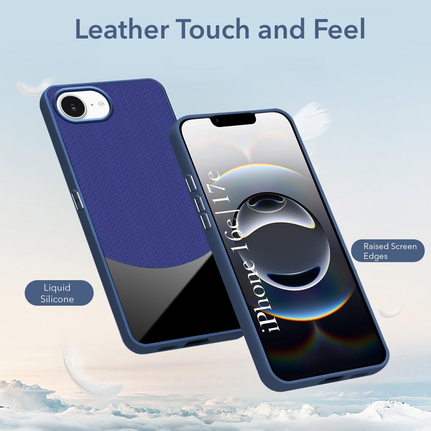 For  Apple iPhone 16e | Apple iPhone 17e Back Cover Case (Elegant PU Leather Finish | Premium Minimalist Professional | Camera Protection Bump)