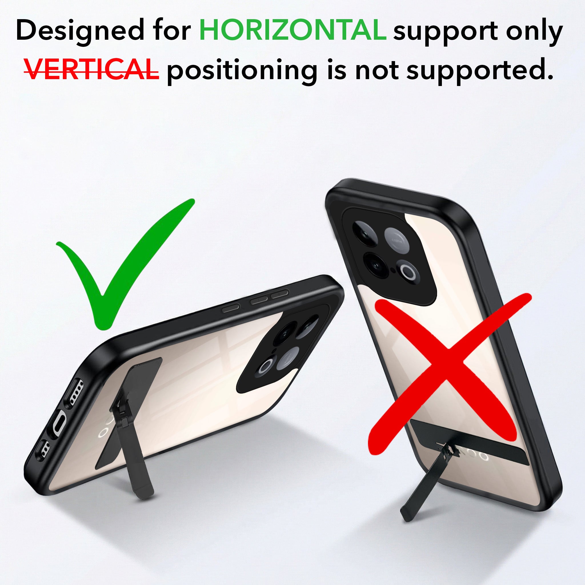 For Vivo iQOO Neo 10 Back Cover Case (Built-in Stand | Lifetime Anti Yellow | Kickstand Shockproof | Camera Protection | MagSafe Compatible)