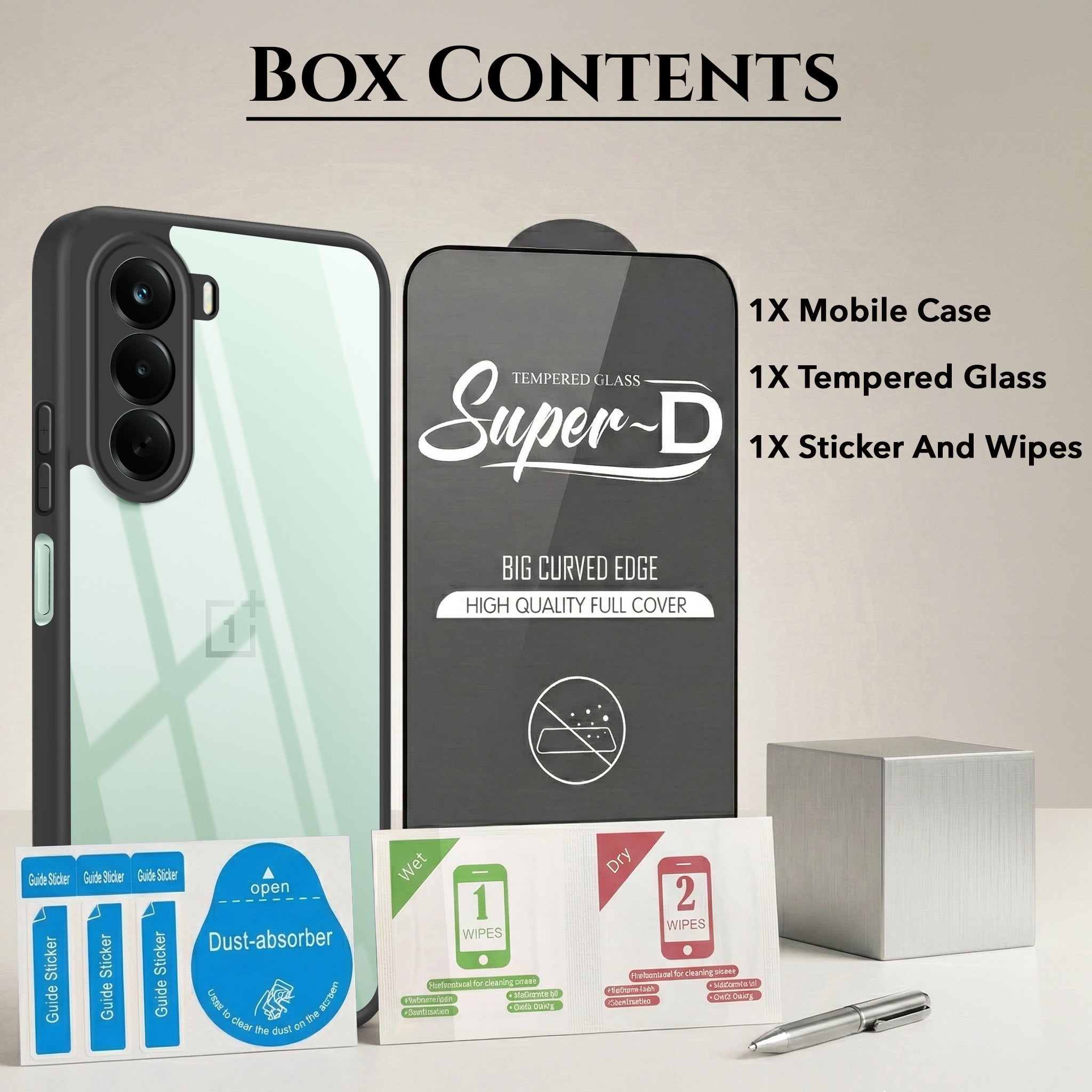 Fore OnePlus Nord CE 6 Lite Combo (Textured Grip Design | Micro-Fiber Cloth Inside | Oleophobic Coating Screen Glass)