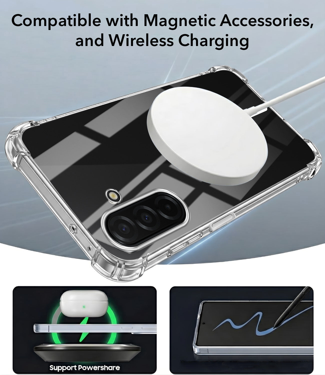 For Samsung Galaxy A26 5G Back Cover Shockproof Crystal-Clear (Magsafe Wireless Support | Drop & Camera Protection | Hard Polycarbonate)