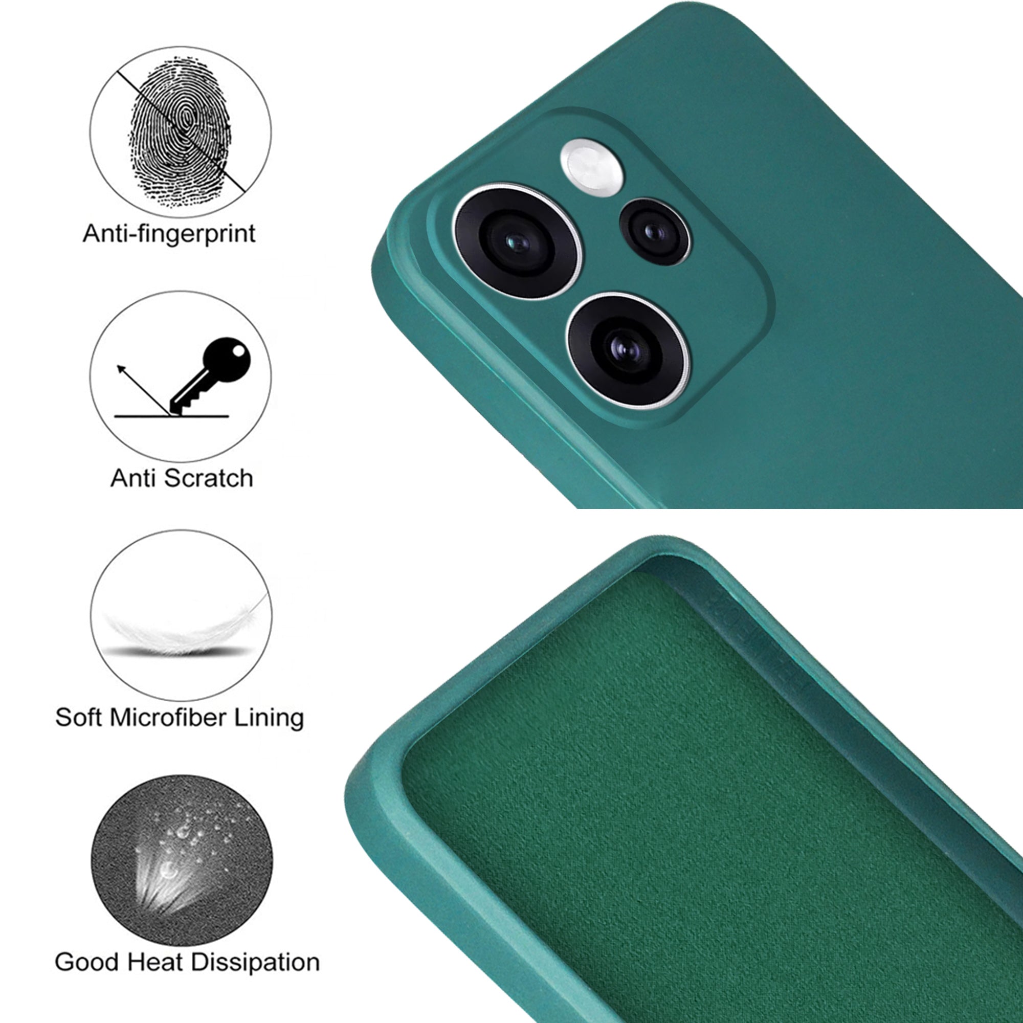 For Oppo Reno15 Pro Mini 5G | Oppo Reno 15 Pro Mini 5G Back Cover Case (Matte Finish Silicone with Inside Fiber cloth)