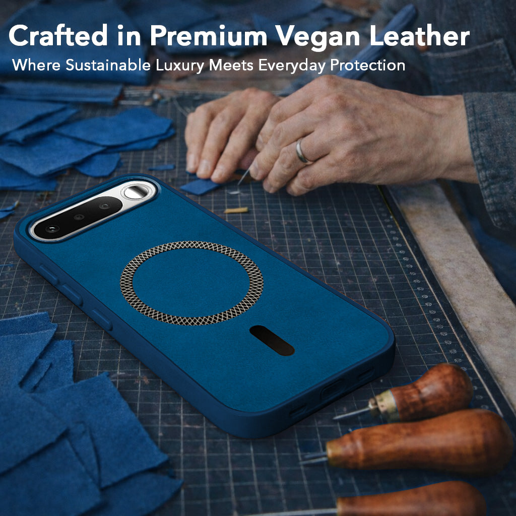 For Realme 16 Back Cover Case Leather Finish (MagSafe Compatible Wireless Charging | Soft Touch | Camera Bump Protection)