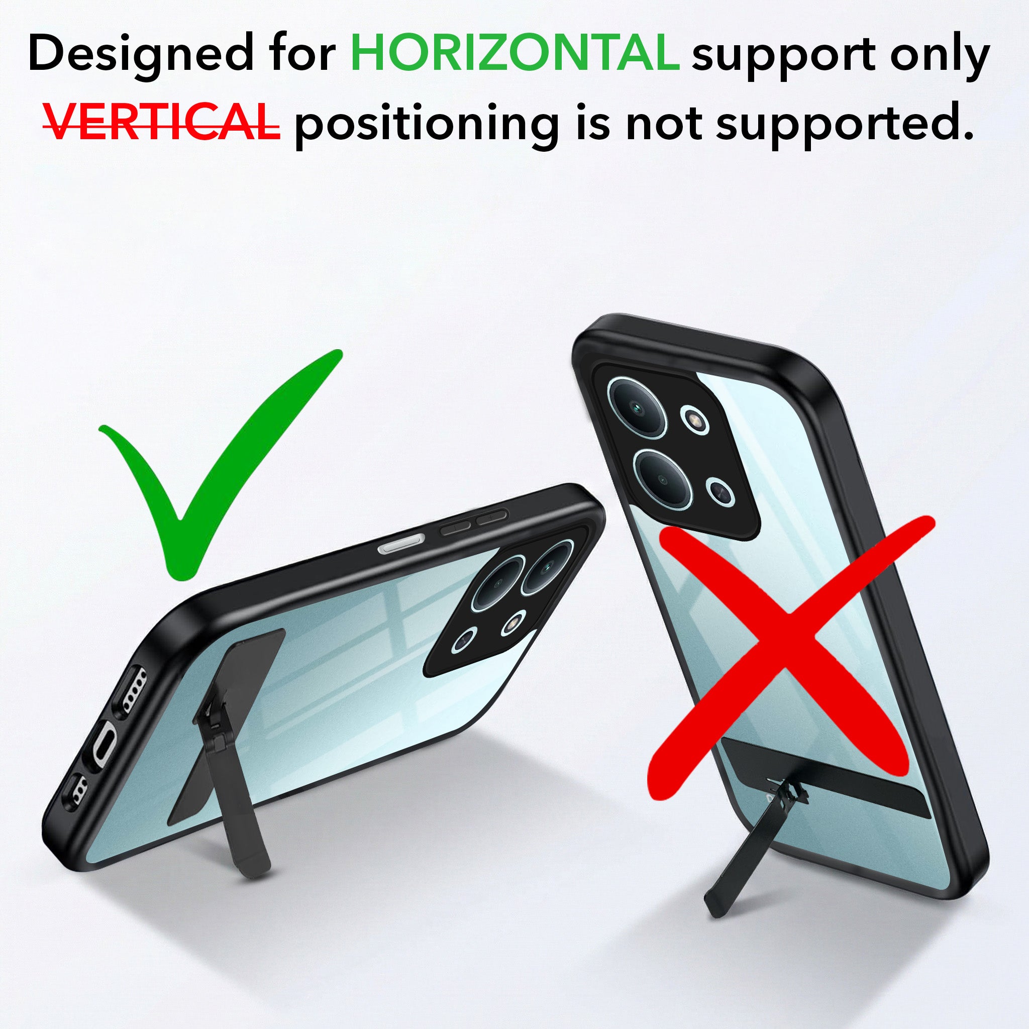 For Redmi 15C Back Cover Case (Built-in Stand | Lifetime Anti Yellow | Kickstand Shockproof | Camera Protection | MagSafe Compatible)