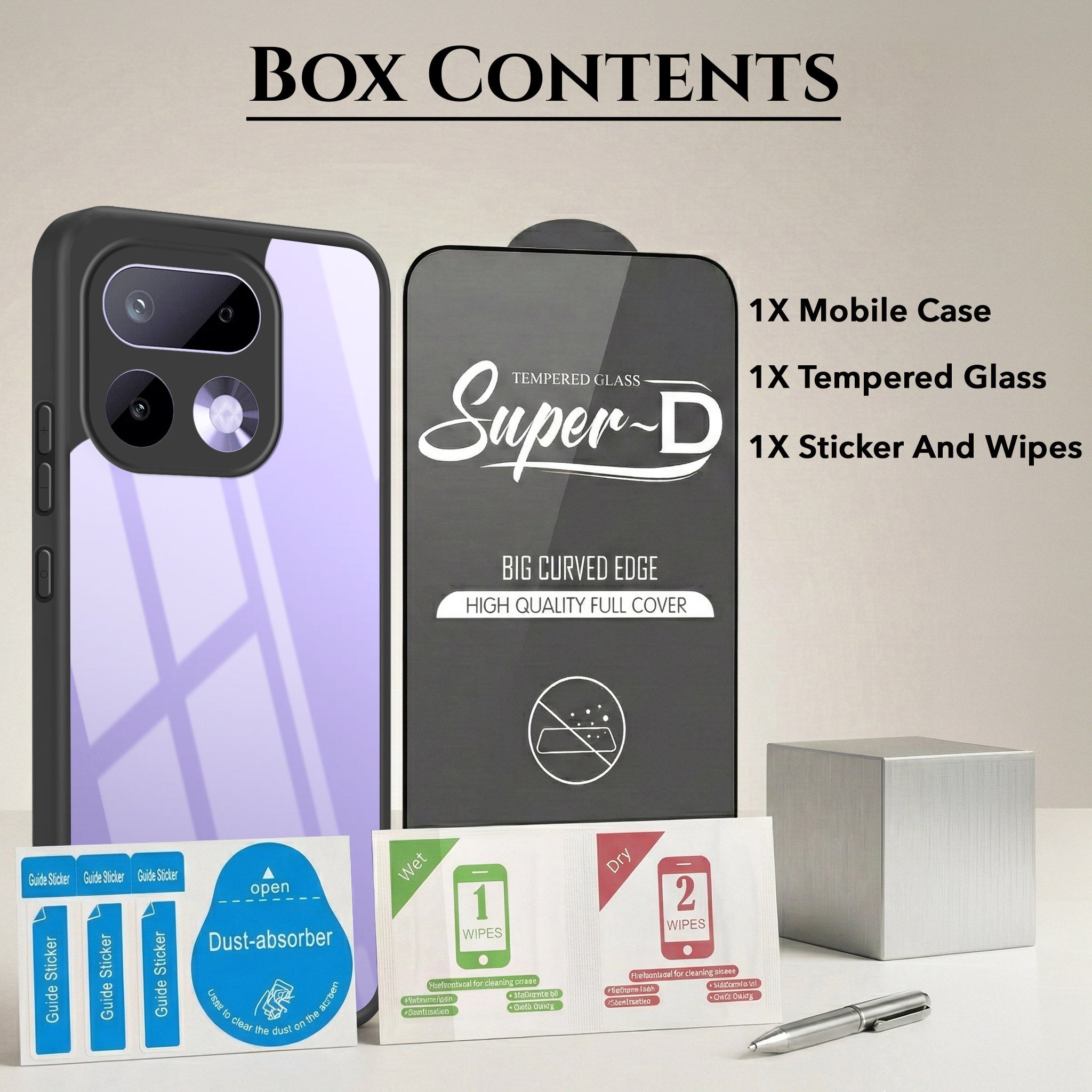 For Realme 16 Pro Combo with Back Cover and 9H Tempered Glass (Lifetime Anti-Yellow | Crystal Clear Shockproof | Oleophobic Coating Screen Glass)