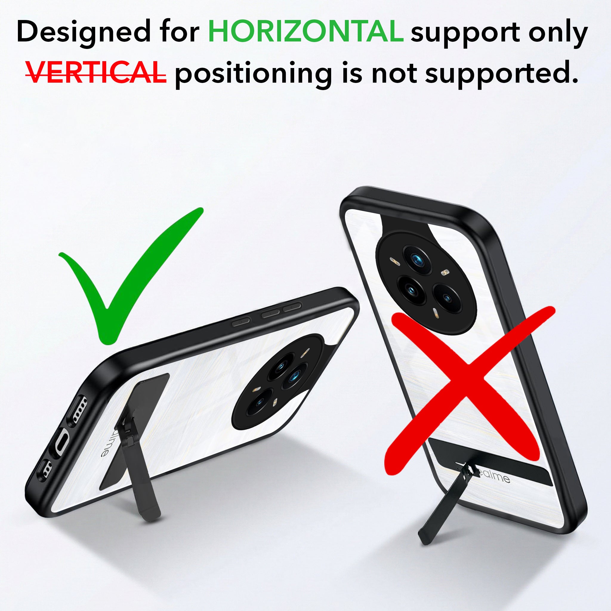 For Realme 14 Pro Plus 5G Back Cover Case (Built-in Stand | Lifetime Anti Yellow | Kickstand Shockproof | Camera Protection | MagSafe Compatible)