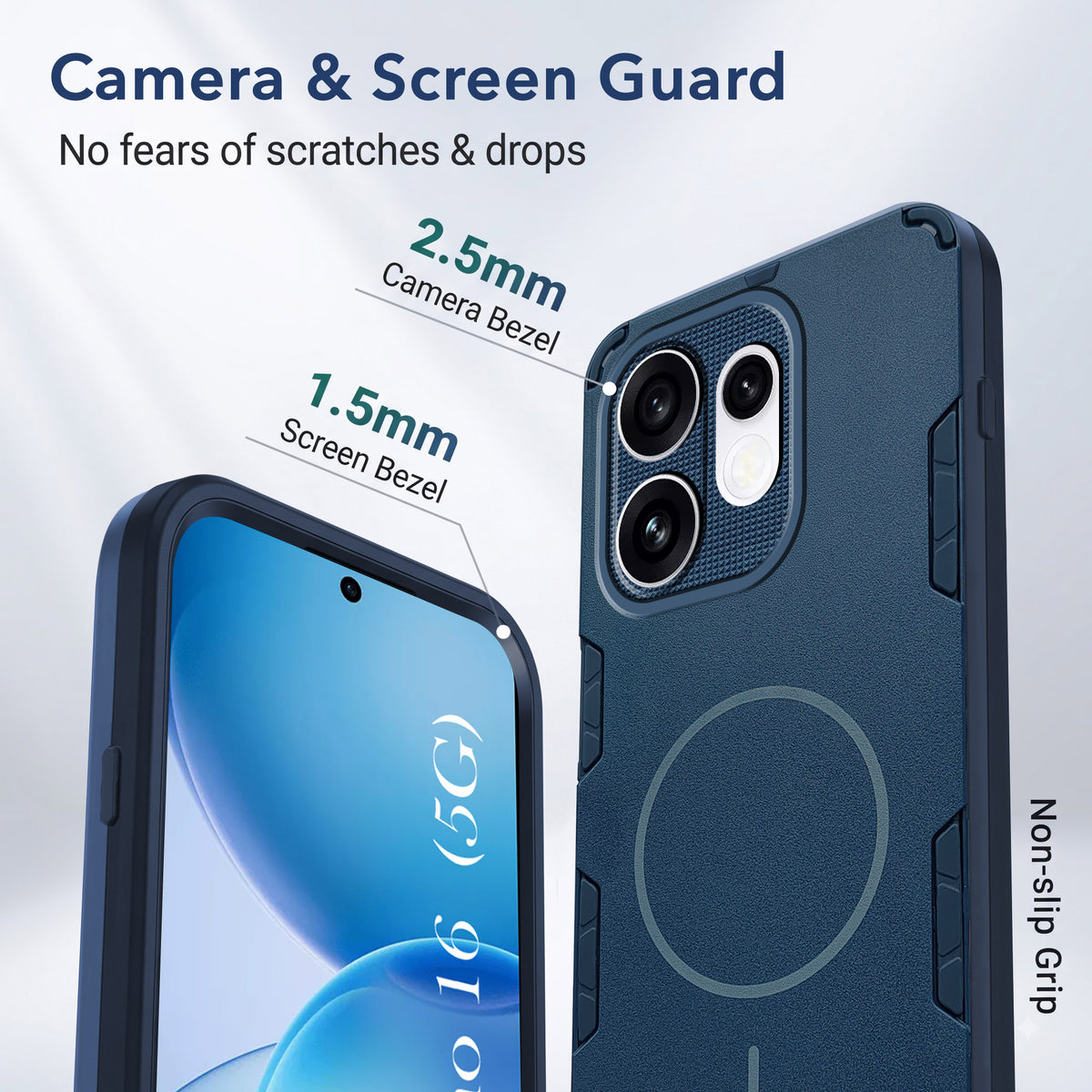 For Oppo Reno 16 Back Cover Case (Slim Hybrid Armor | Shockproof Camera Protection | Rugged Dual Layer)