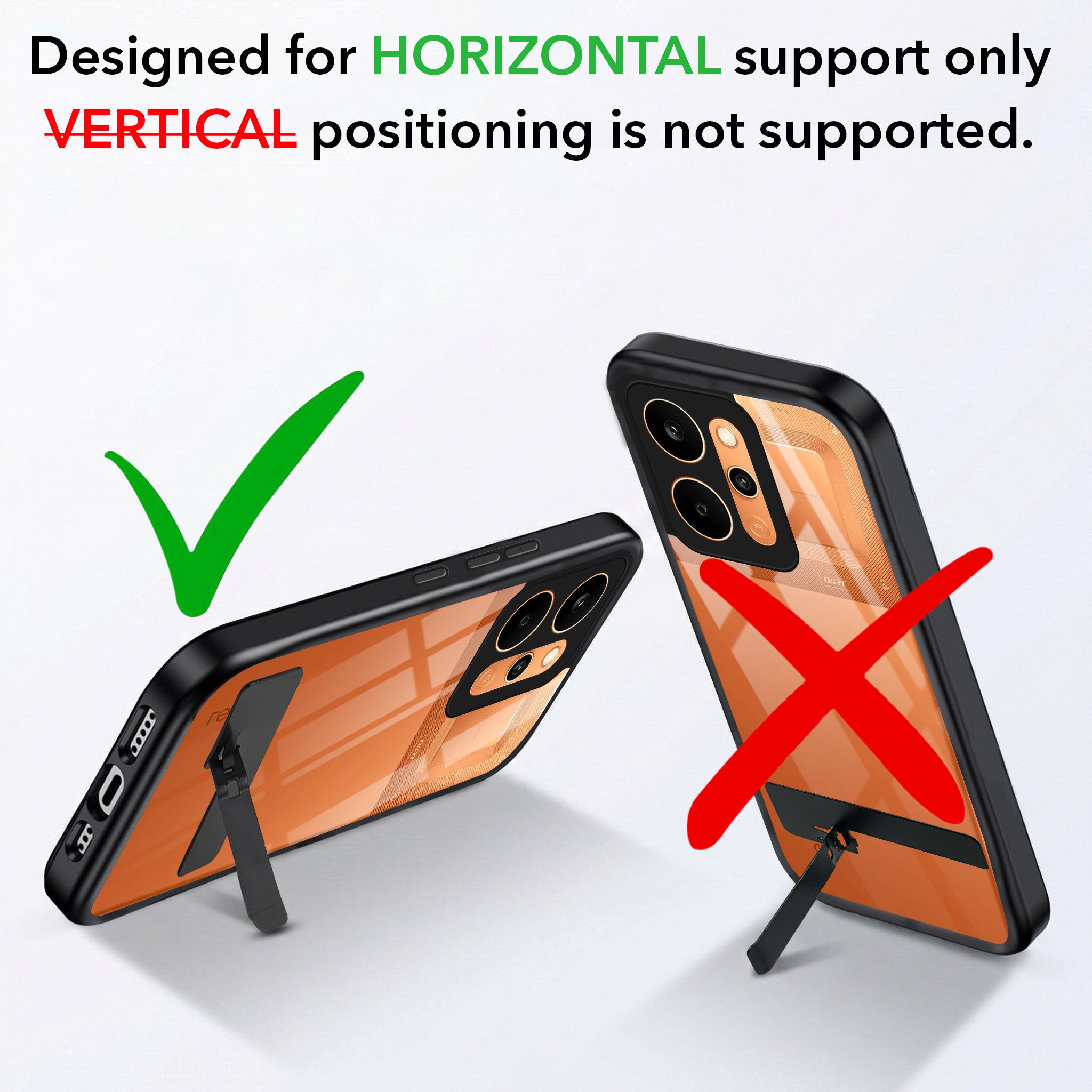 For Realme P4 Power 5G | Realme Narzo Power Back Cover Case (Built-in Stand | Lifetime Anti Yellow | Kickstand Shockproof | Camera Protection | MagSafe Compatible)