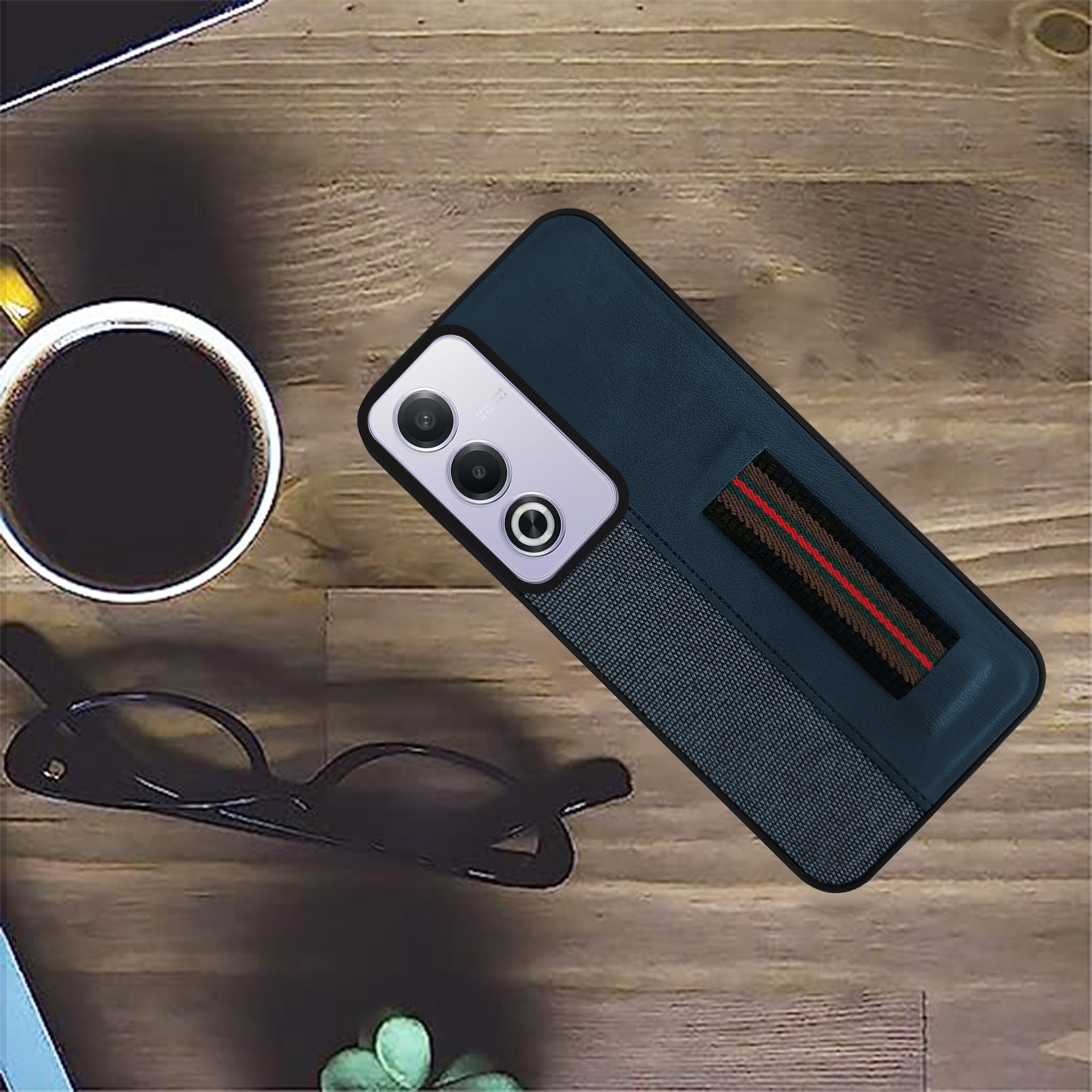 For Oppo A3 Pro 5G Back Cover Case ( Professional PU Leather | Strip Chain Holder Socket)
