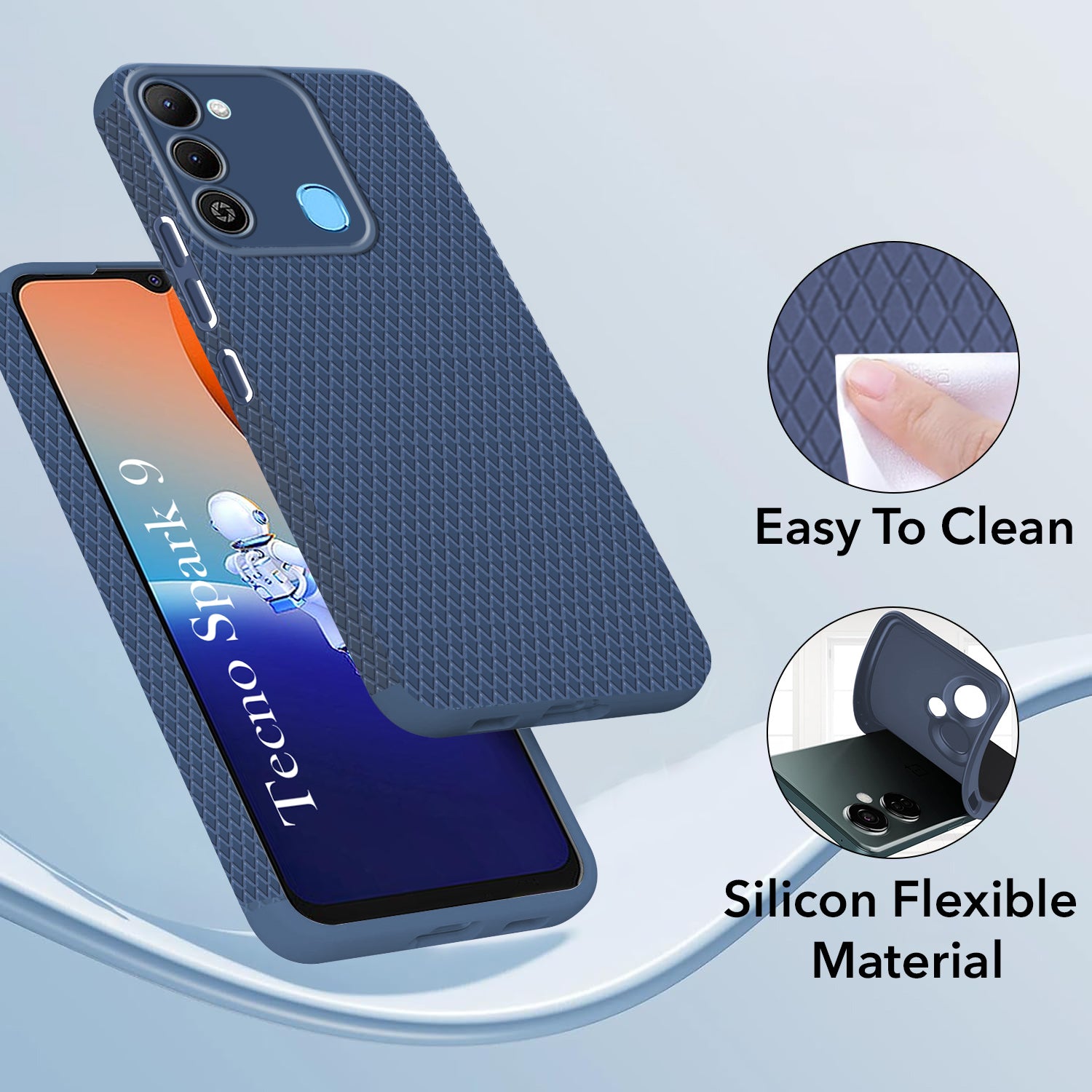 For Tecno Spark 8C Back Cover Case (Liquid Silicone | Side Grip | Camera Protection)