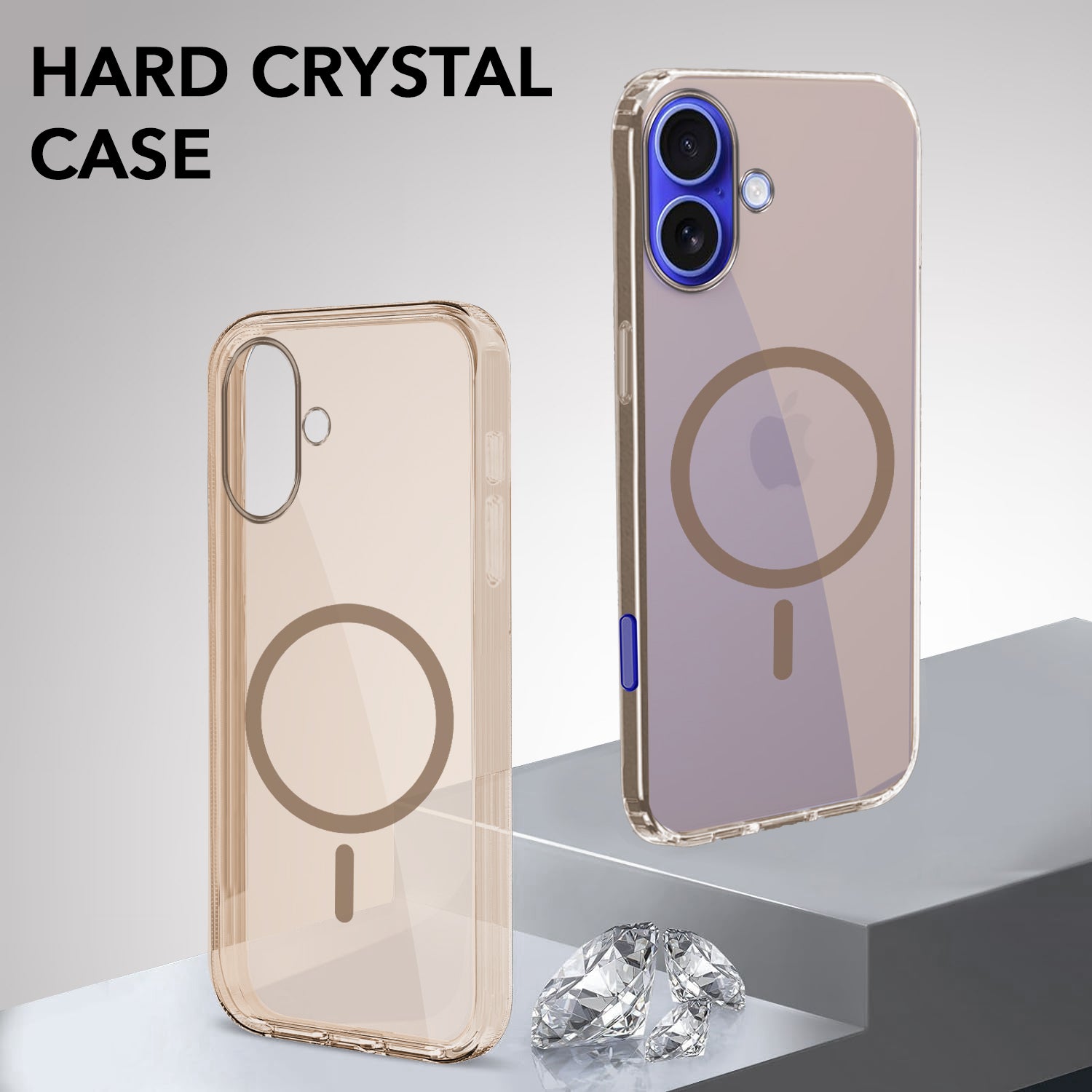 For Apple iPhone 16 Plus Back Case Cover Lifetime Anti-Yellow MagSafe Compatible Clear (Sleek Hard Crystal | Camera Protection and Shockproof)