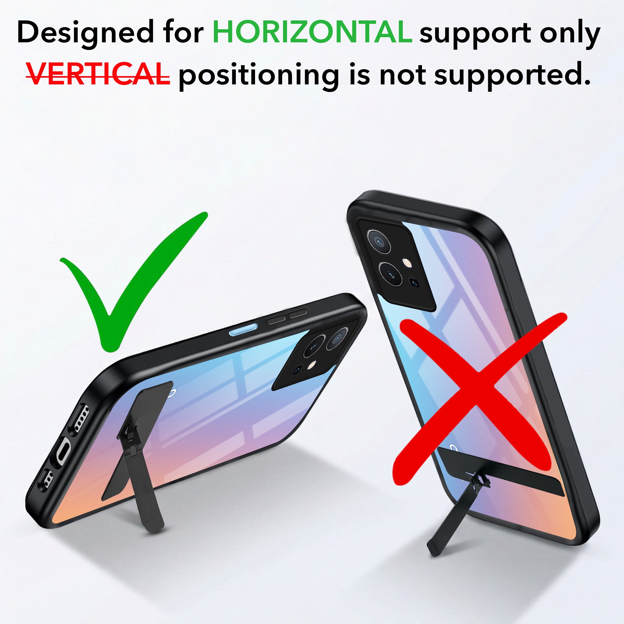 For Vivo Y75 5G | Y55 5G Back Cover Case (Built-in Stand | Lifetime Anti Yellow | Kickstand Shockproof | Camera Protection | MagSafe Compatible)