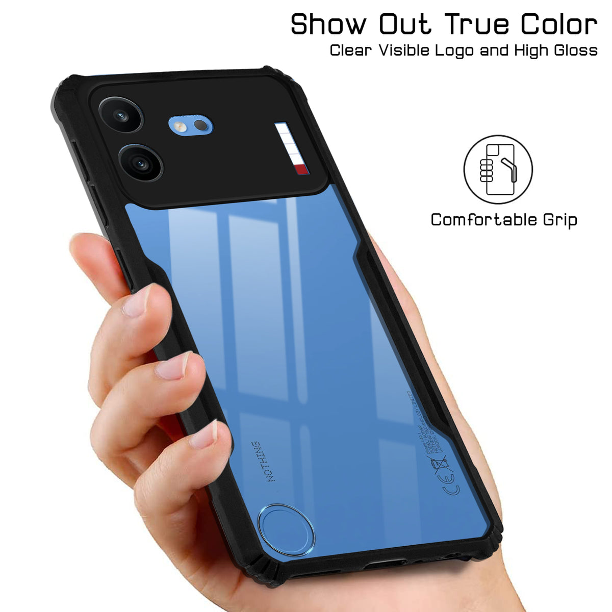 For Nothing Phone 4B 5G Back Cover Case Hybrid (Shockproof with Polycarbonate Clear Panel | Professional Black)
