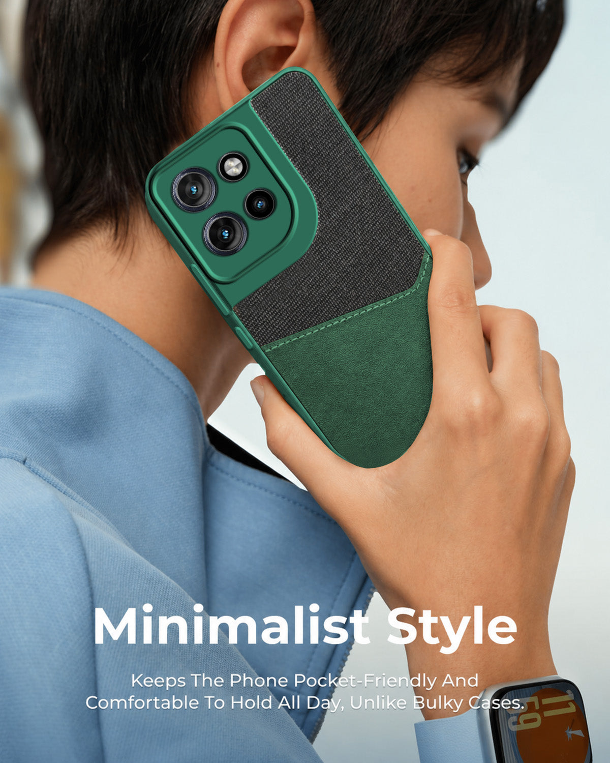 For Motorola Moto Edge 50 Neo Back Cover Case (Dual PU Leather Stitch | Professional Minimalist | Soft and Flexible)