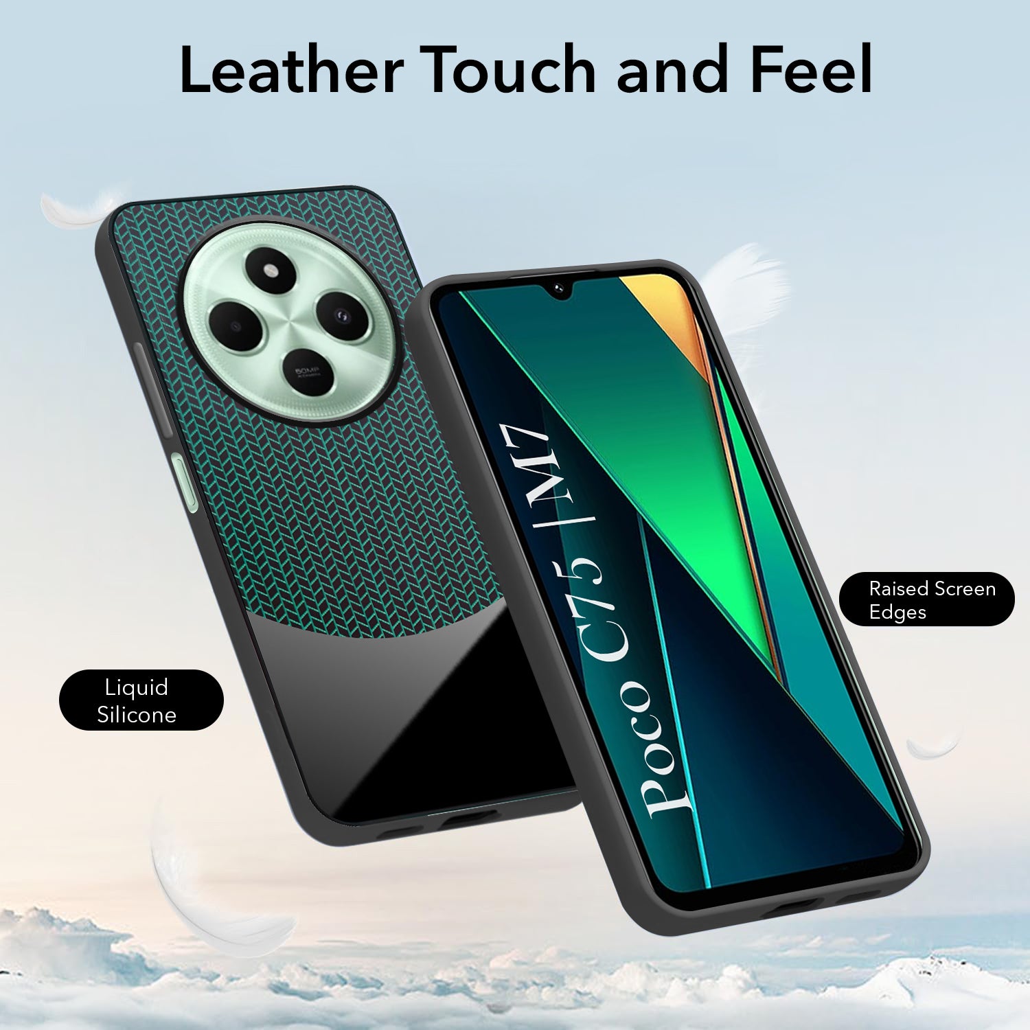 For Poco C75 | Poco M7 Silicone Finish Back Cover Case (Premium Minimalist Professional Feel | Camera Protection Bump)