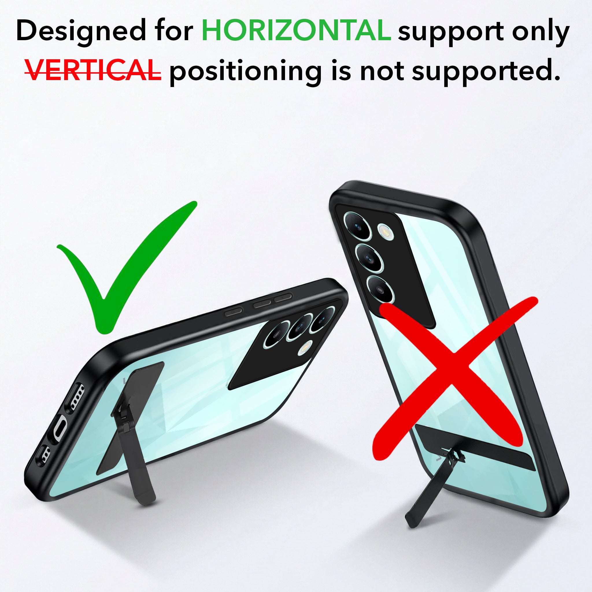 For Vivo T3 5G Back Cover Case (Built-in Stand | Lifetime Anti Yellow | Kickstand Shockproof | Camera Protection | MagSafe Compatible)