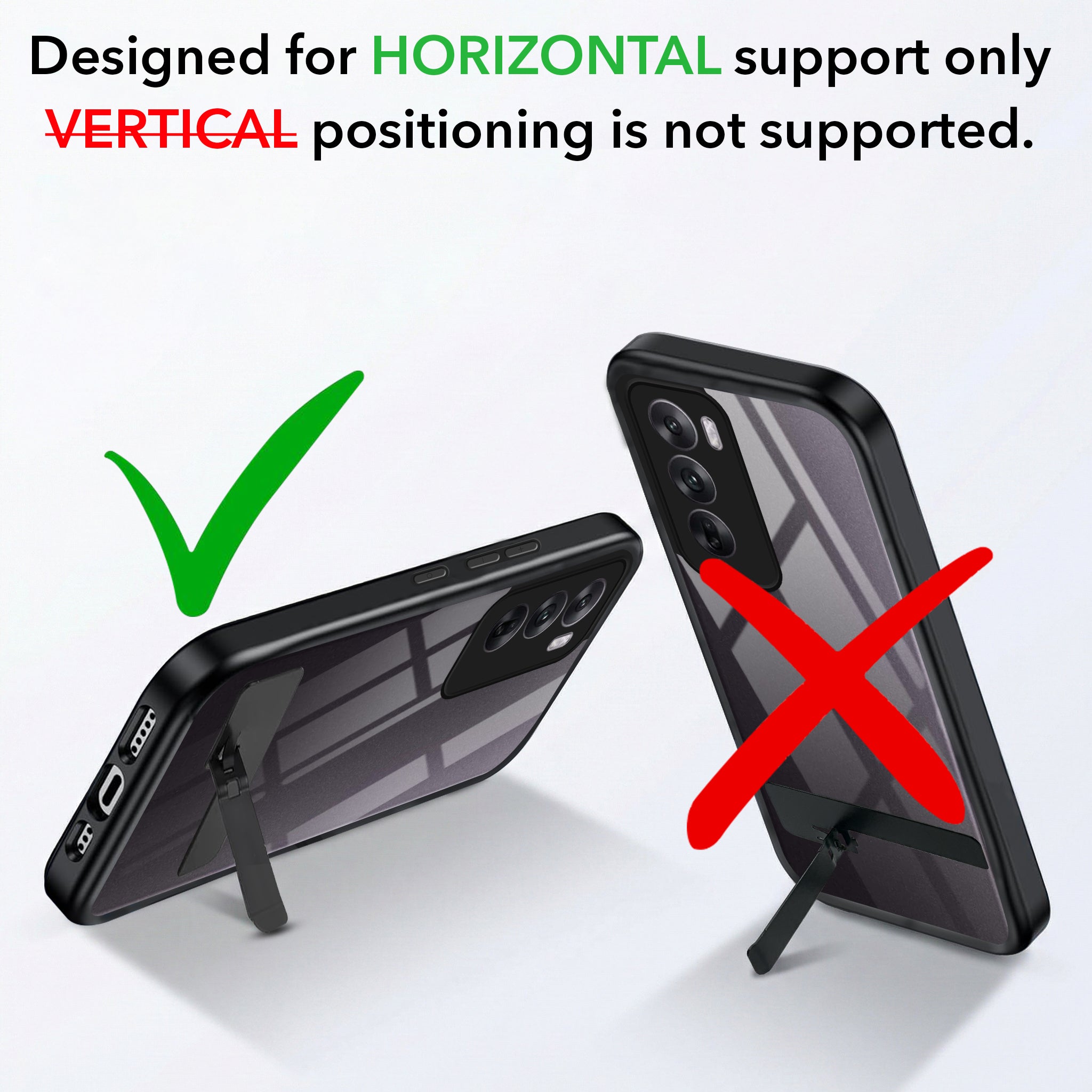 For Oppo Reno12 5G | Oppo Reno 12 5G Back Cover Case (Built-in Stand | Lifetime Anti Yellow | Kickstand Shockproof | Camera Protection | MagSafe Compatible)